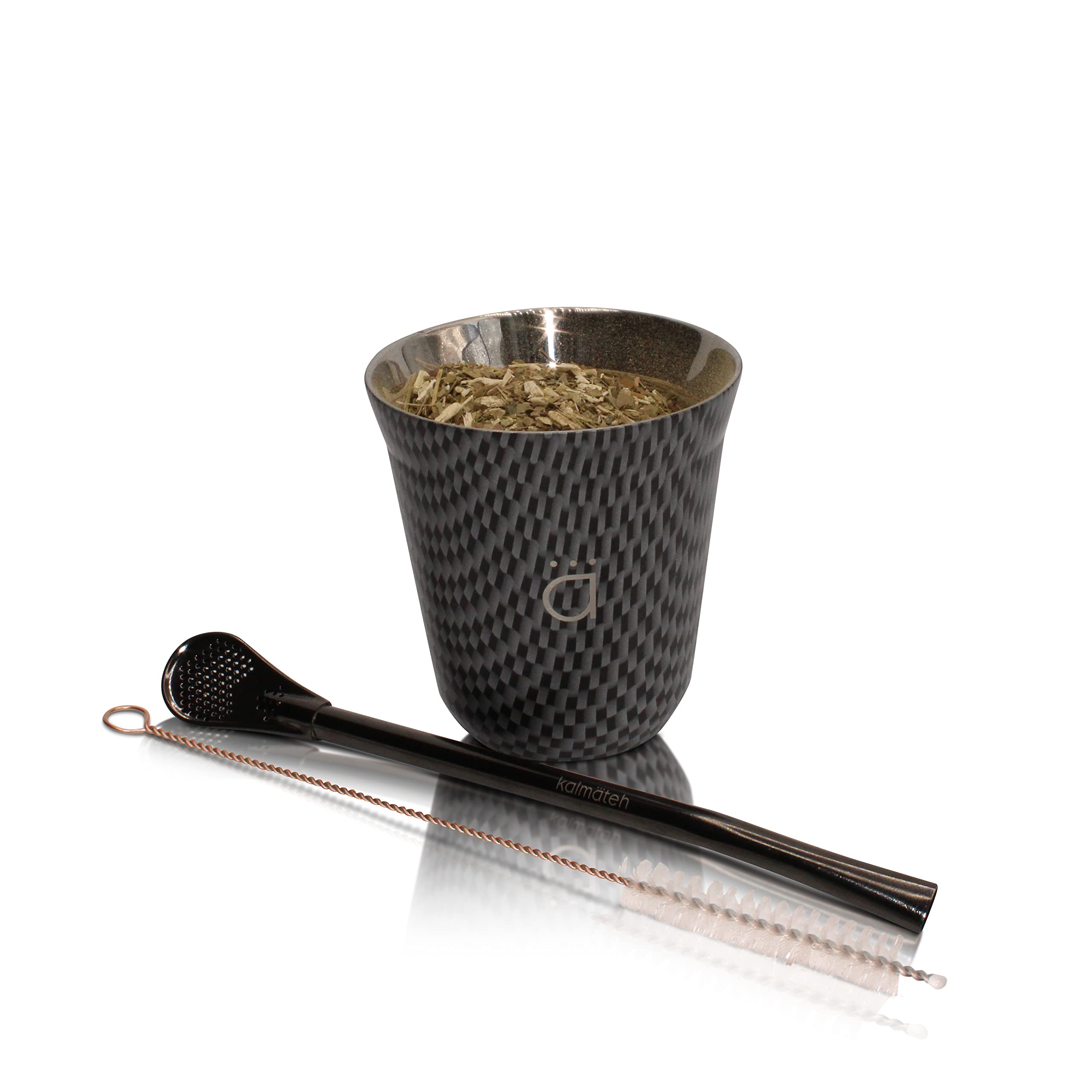 Kalmateh Yerba Mate Gourd with Bombilla - 5oz Stainless Steel for Tea Lovers