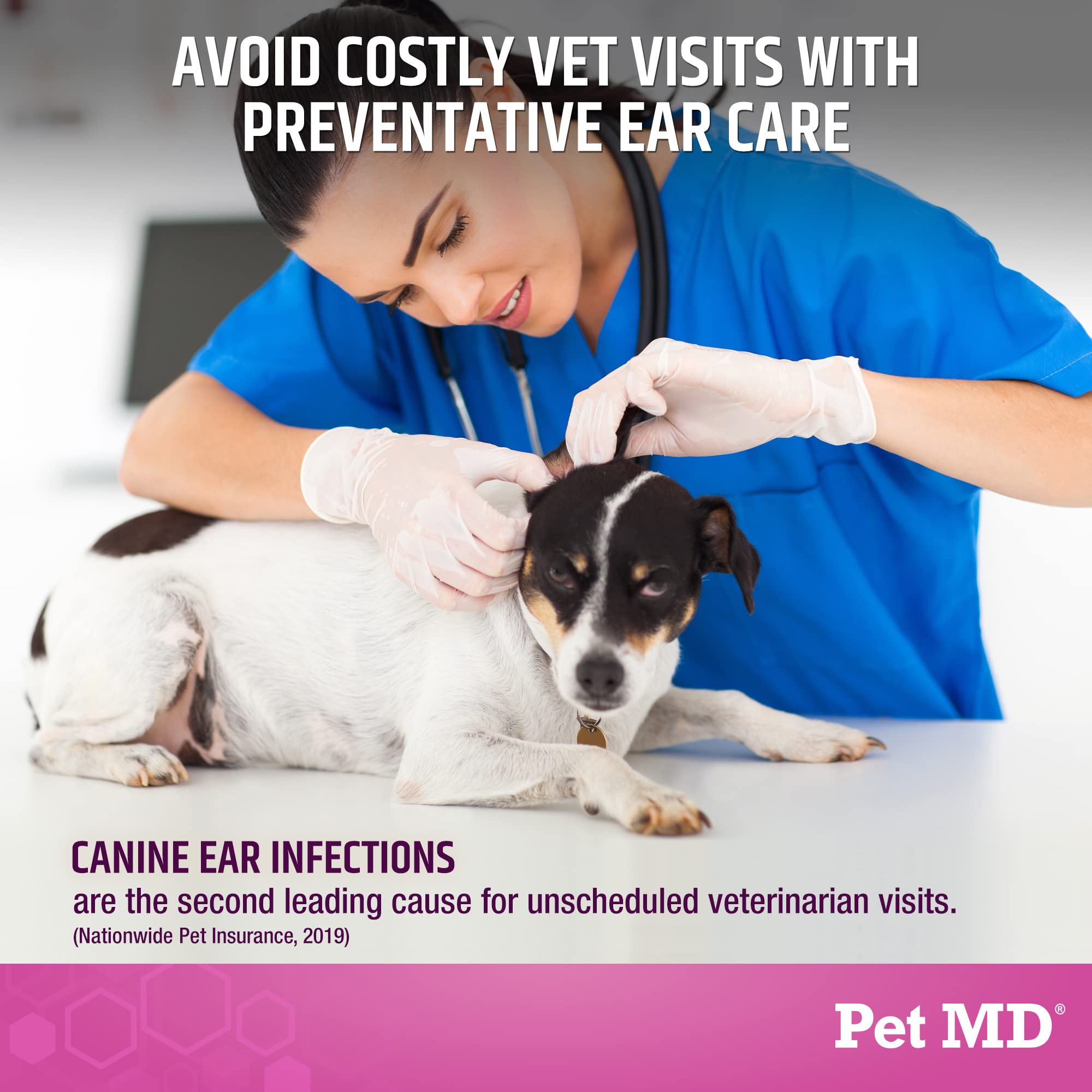 Pet MD Otic-Clean Dog & Cat Ear Cleaner Solution - Vet-Formulated for Itch Relief, Odor Control & Wax Removal - Safe Ear Wash for Pets - 1 Gallon - Perfect for Regular Ear Hygiene & Infection Prevention
