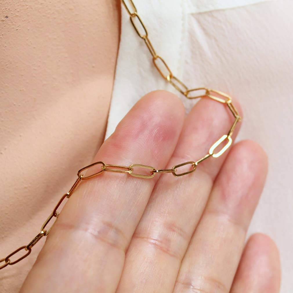 ASCOMY 14K Gold Plated Herringbone Necklace for Women - Layered Snake Chain, Paperclip, Cubic Zircon Cuban Figaro Pendant - Everyday Elegant Choker Jewelry for Office, Date Night & Special Occasions