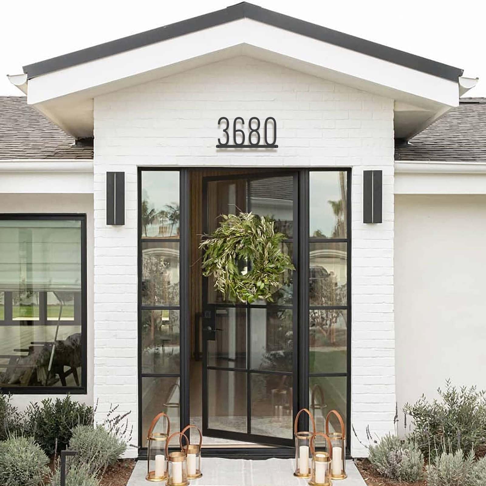 Custom Modern Metal House Numbers for Outdoor - Personalized Address Plaque Sign with Large Numbers - Durable Weatherproof Design for Home & Business (Perfect for Front Door, Mailbox, or Fence)