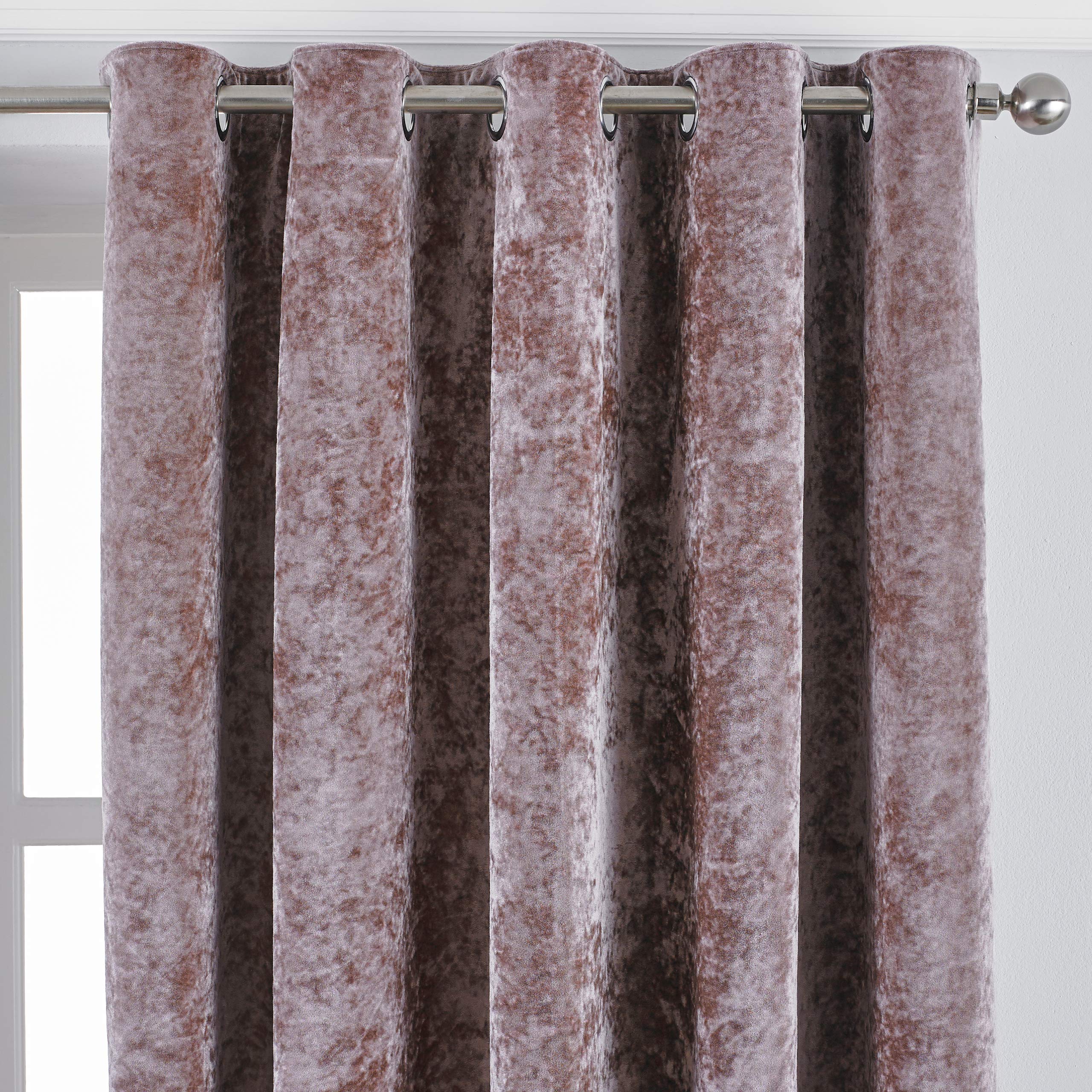 Paoletti Verona Crushed Velvet Eyelet Curtains - Luxurious Soft Blackout Drapes for Living Room & Bedroom - Elegant Window Treatments for Home Decor