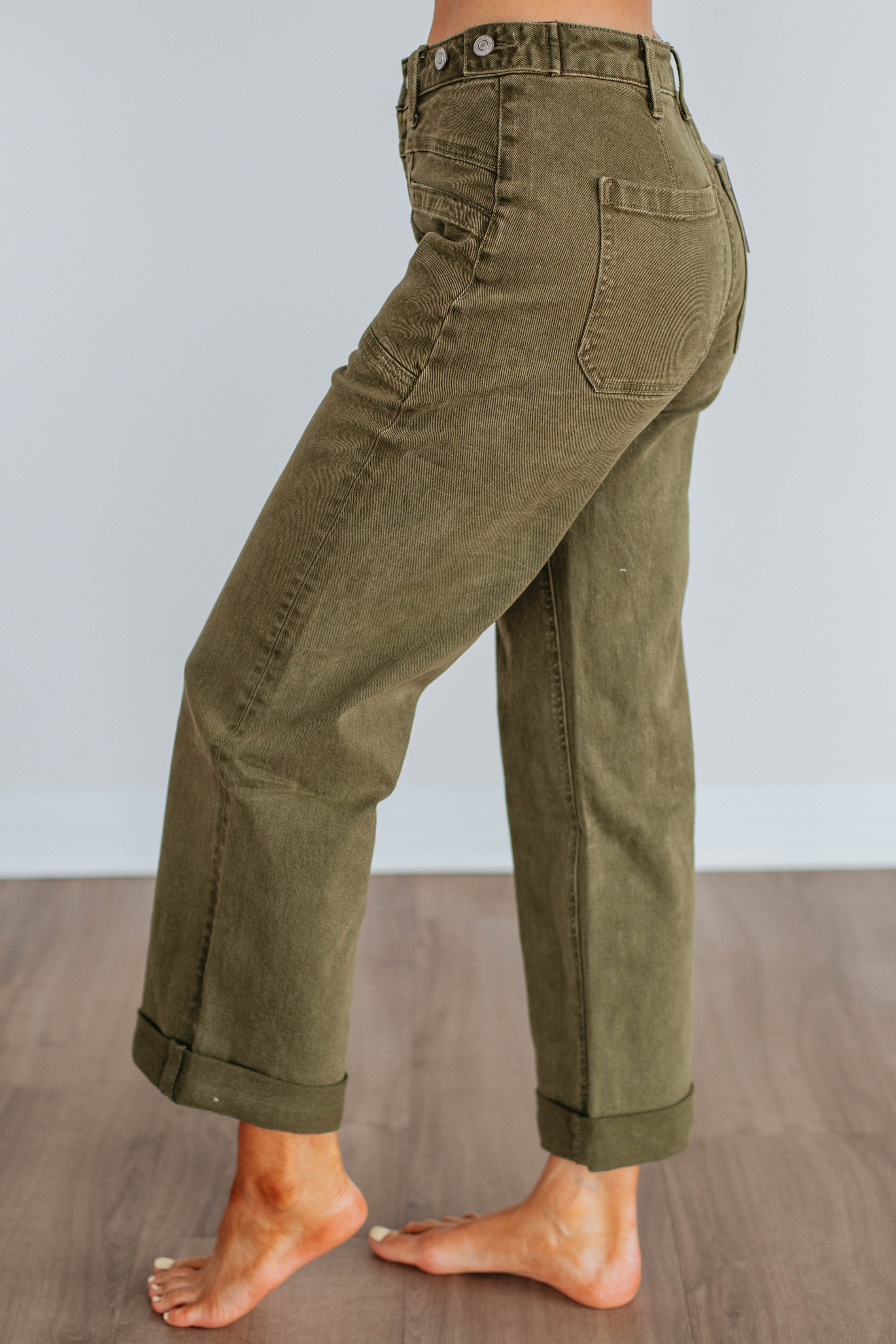 Dayna Flying Monkey Jeans for Women - Dark Olive Wash High Waisted Skinny Denim | Perfect for Casual Outfits, Date Nights & Office Wear