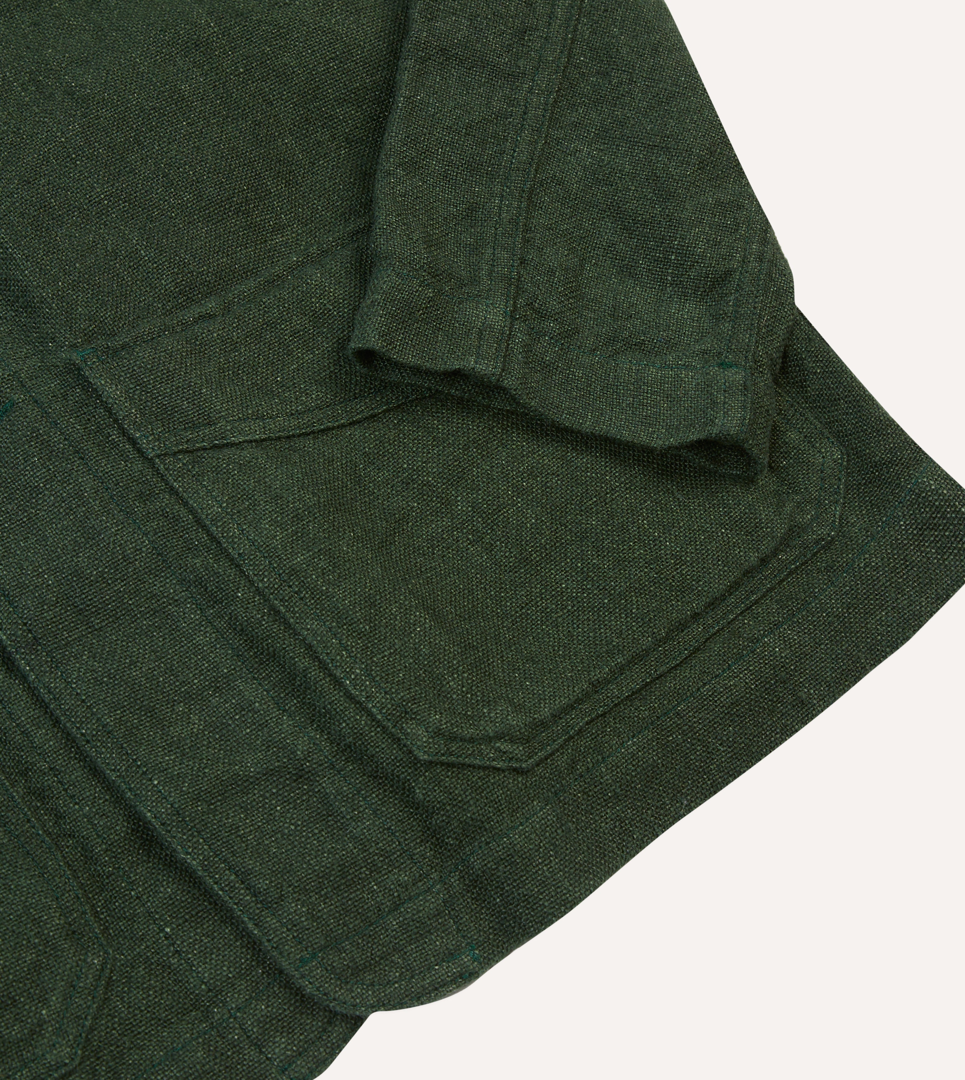 Green Linen Five Pocket Chore Jacket for Men - Durable Workwear for Gardening, Farming & Outdoor Activities