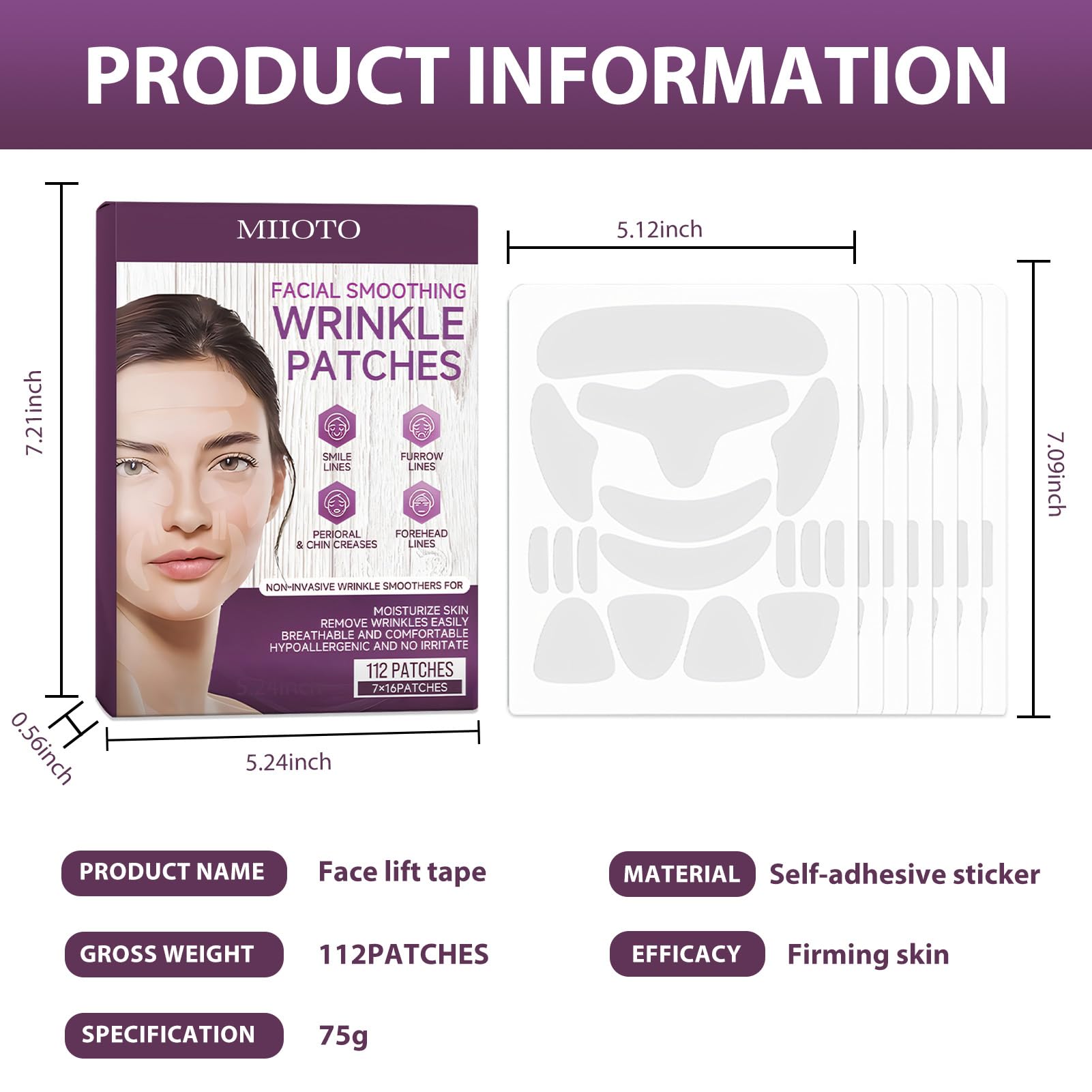 112pcs Invisible Face Lift Tape & Anti-Wrinkle Patches - Instant Lifting Stickers for Face and Neck | Wrinkle Reduction, Skin Tightening | Perfect for Parties, Weddings & Daily Beauty Routine