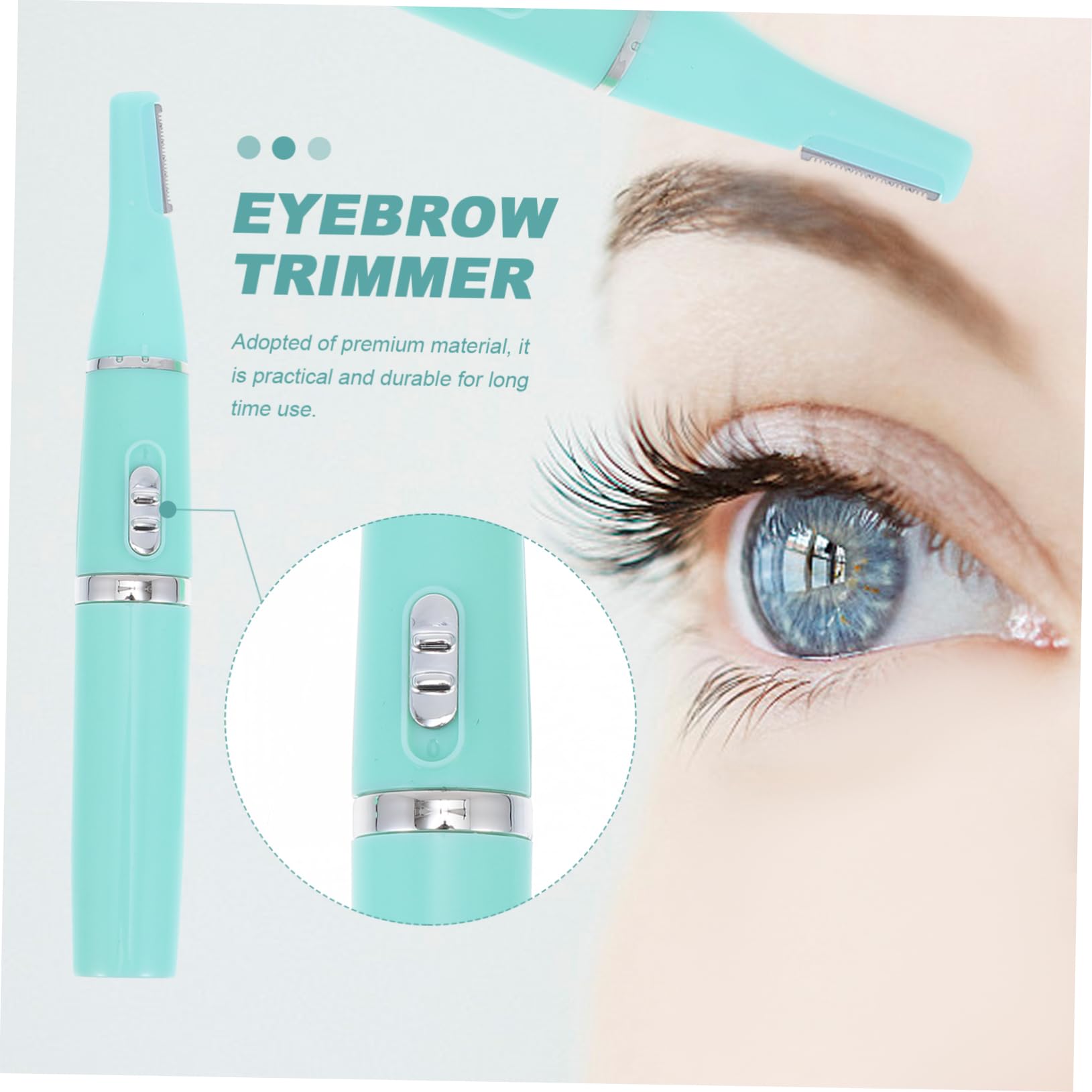 NOLITOY 3-Pack Electric Eyebrow Trimmer & Facial Hair Remover for Women & Men - Rechargeable Eyebrow Shaver, Lip Razor, Face Trimmer (Abs Green) - Perfect for Eyebrow Grooming, Upper Lip & Facial Hair Removal at Home or Travel