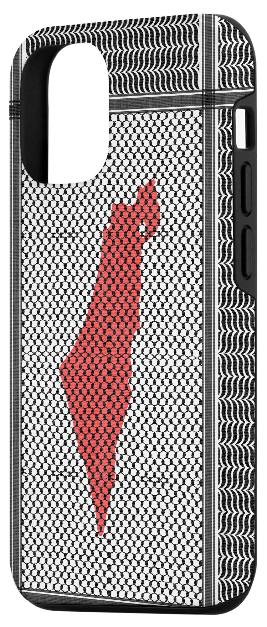 iPhone 12/12 Pro Case with Palestine Map & Keffiyeh Design - Durable Protective Phone Cover for Travel & Cultural Pride