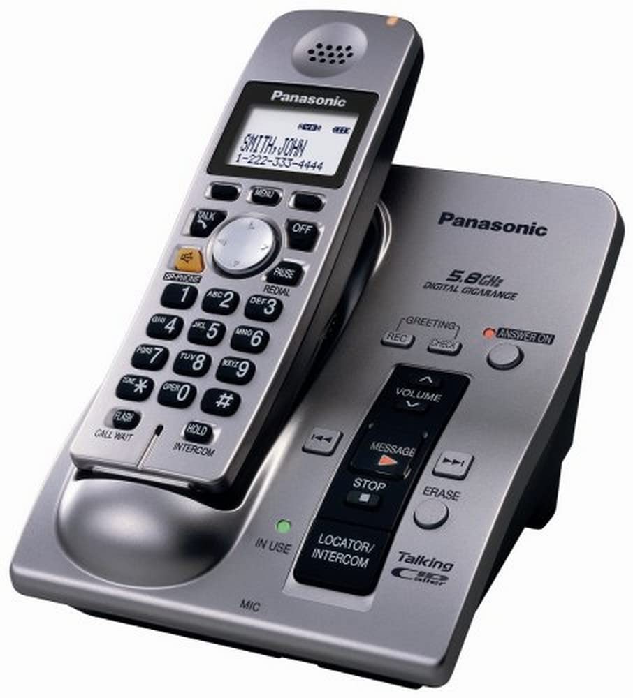 Panasonic KX-TG6051M 5.8 GHz Expandable Digital Cordless Phone System with 2 Handsets - Long Range, Caller ID, Voicemail - Ideal for Home & Office Use