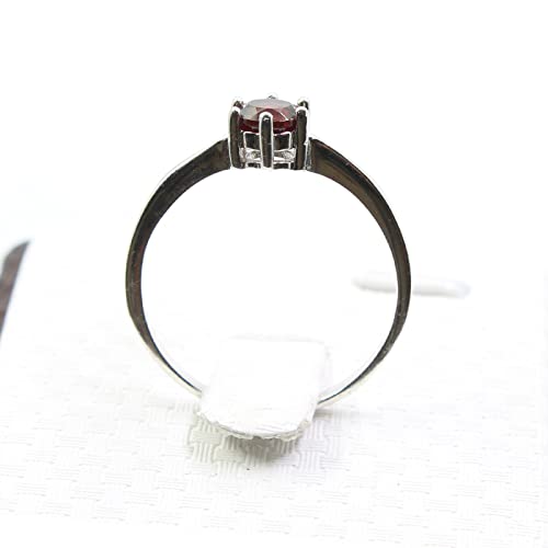 925 Sterling Silver Genuine Garnet Ring for Women - Elegant & Durable Everyday Jewelry for Work, Date Night & Special Occasions