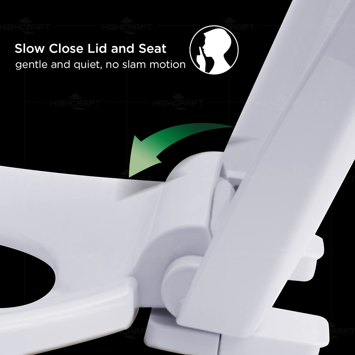 W4TSPE Elongated Plastic Toilet Seat with Slow Close Hinge - Easy to Remove & Install, White - Perfect for Bathroom Upgrade & Home Renovation