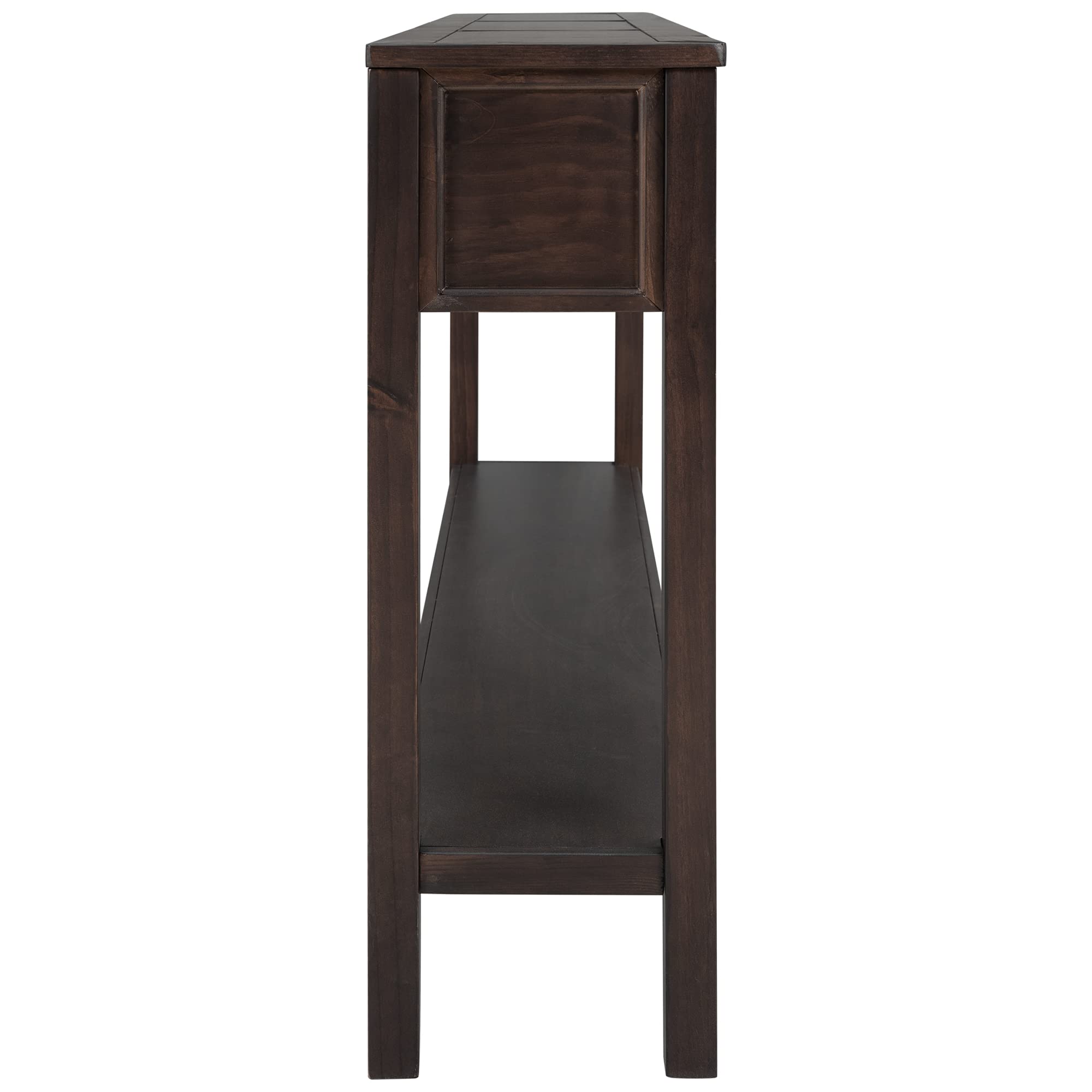 Distressed 4-Drawer Entryway Console Table with Open Shelf - Solid Wood Frame, 220lbs Capacity - 60