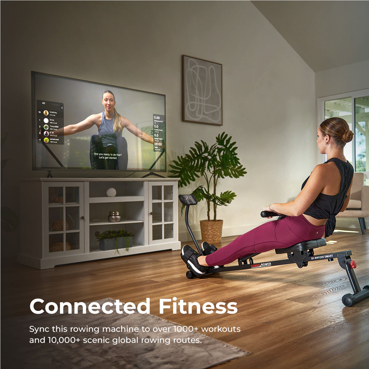 Smart Compact Hydraulic Rowing Machine with 12 Adjustable Resistance Levels - Perfect for Home Gym, Small Spaces & Full-Body Workouts