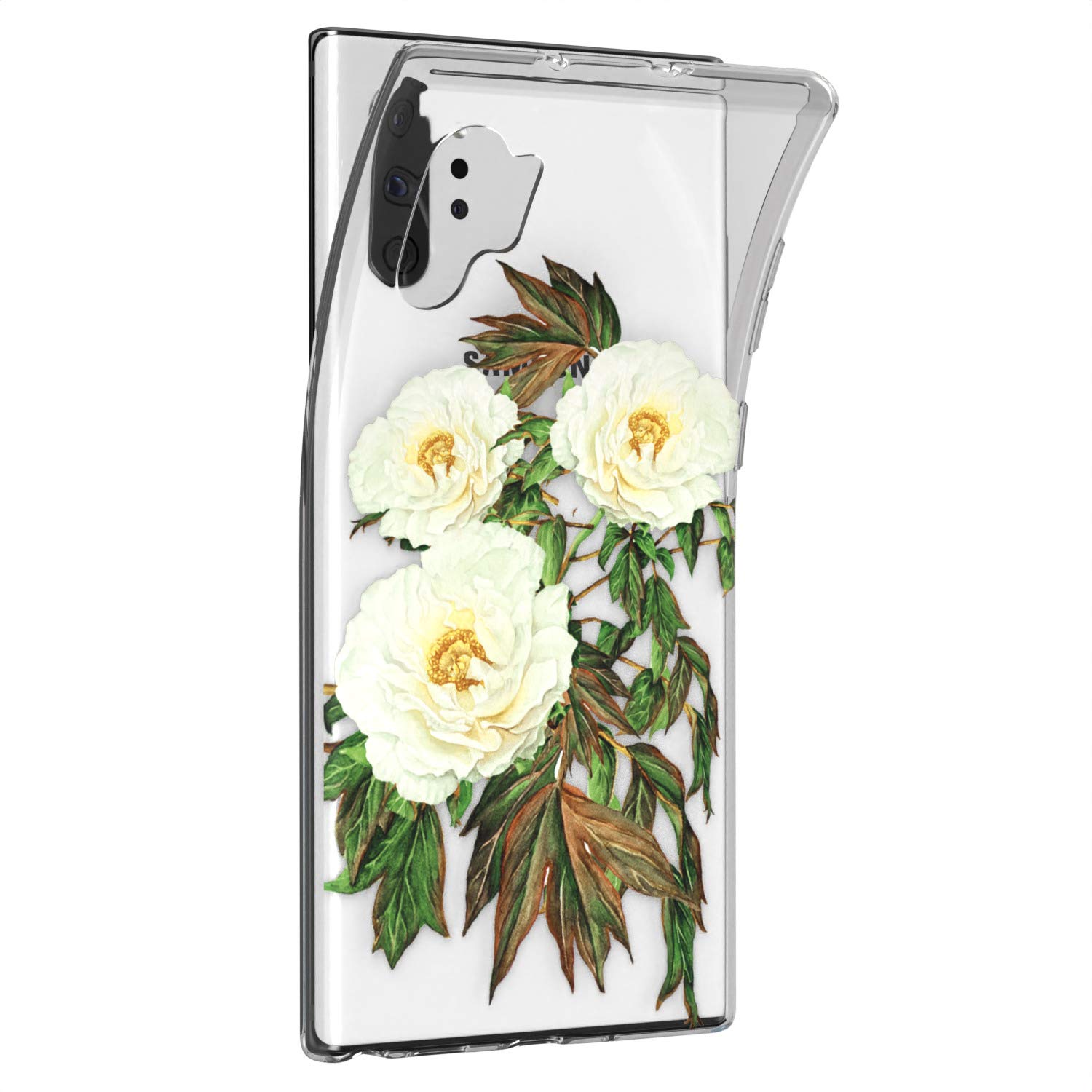 Samsung Galaxy S24 S23 Ultra S22 5G Plus S21 FE S20 S10 Phone Case - Floral Spring White Roses Design, Flexible Slim Silicone TPU Protective Cover | Perfect for Weddings, Everyday Use & Gift Giving