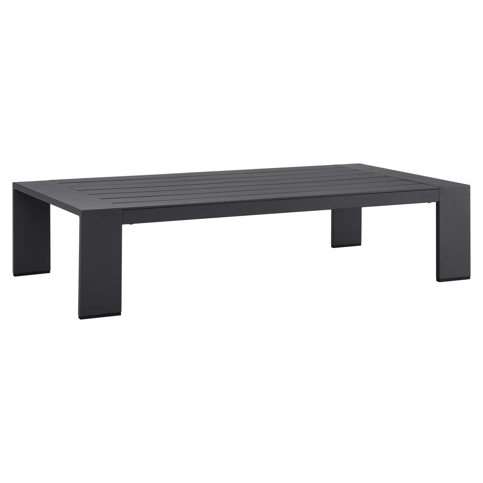 Modway Tahoe Aluminum Outdoor Patio Coffee Table - Gray Weather-Resistant Side Table for Poolside, Garden & Backyard Decor