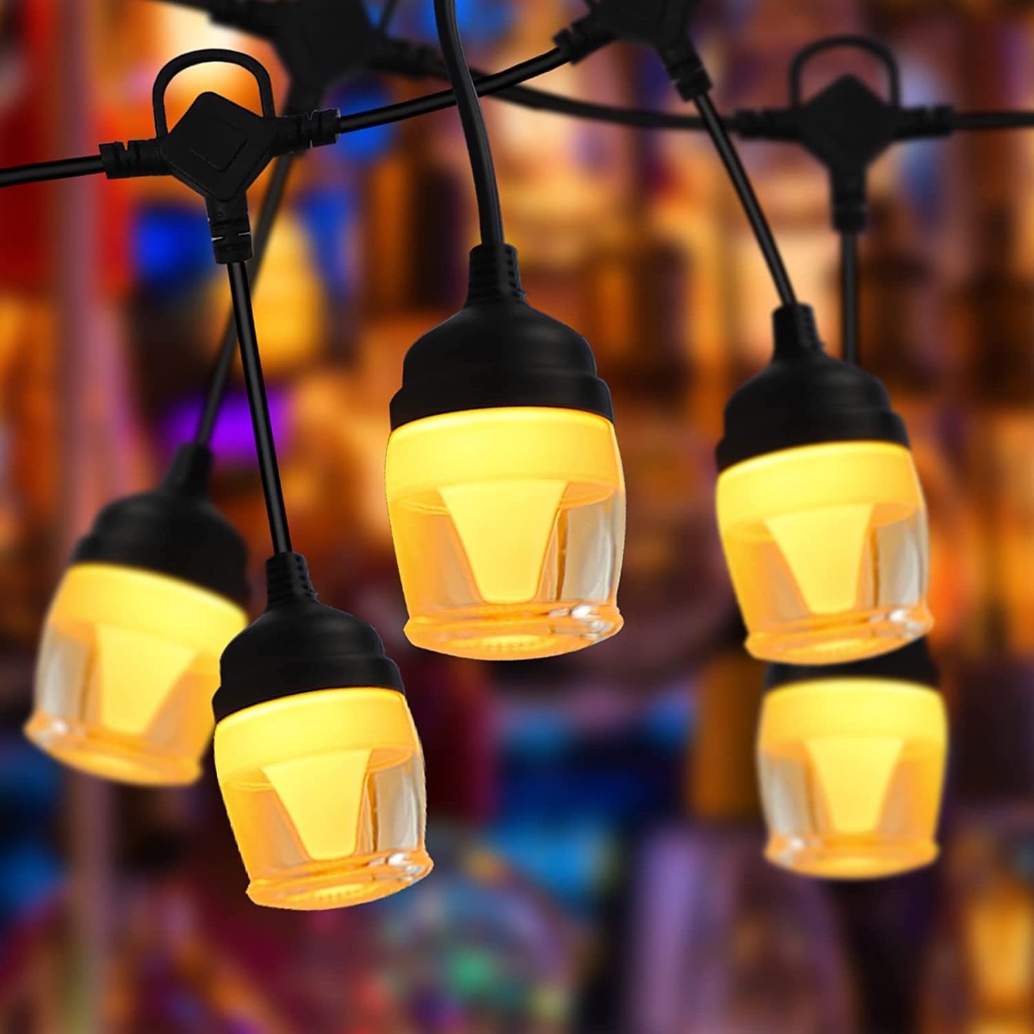 12 LED Bulbs 41 FT Outdoor String Lights with 8 Lighting Modes - Waterproof Shatterproof Hanging Patio Lights for Garden, Backyard, Gazebo, Party Decor | Perfect for Bistro, Wedding, and Outdoor Dining Ambiance