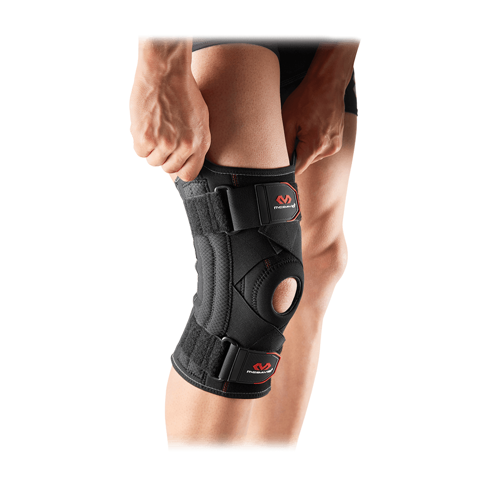 Best Knee Support Brace with Stays & Cross Straps - Pain Relief for Running, Sports & Arthritis - Adjustable Compression for Men & Women