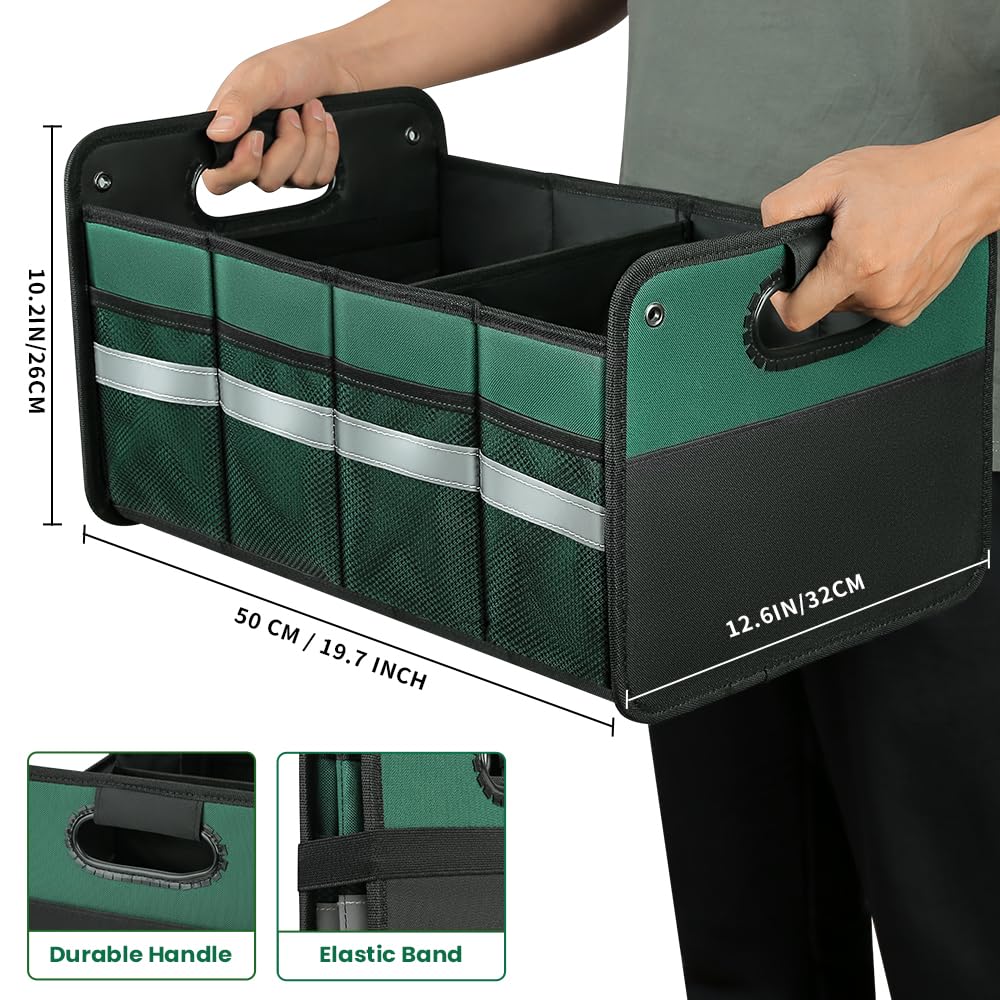 50L Waterproof Car Trunk Organizer with Reinforced Handles & Non-Slip Bottom - Durable Polyester Storage for SUV, Sedan, Truck, Minivan | Perfect for Road Trips, Grocery Shopping & Travel Gear Organization