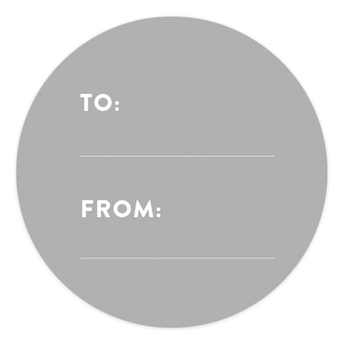 Modern Gray Andaz Press Circle Gift Labels - 40-Pack for Party Favors & Gifts
