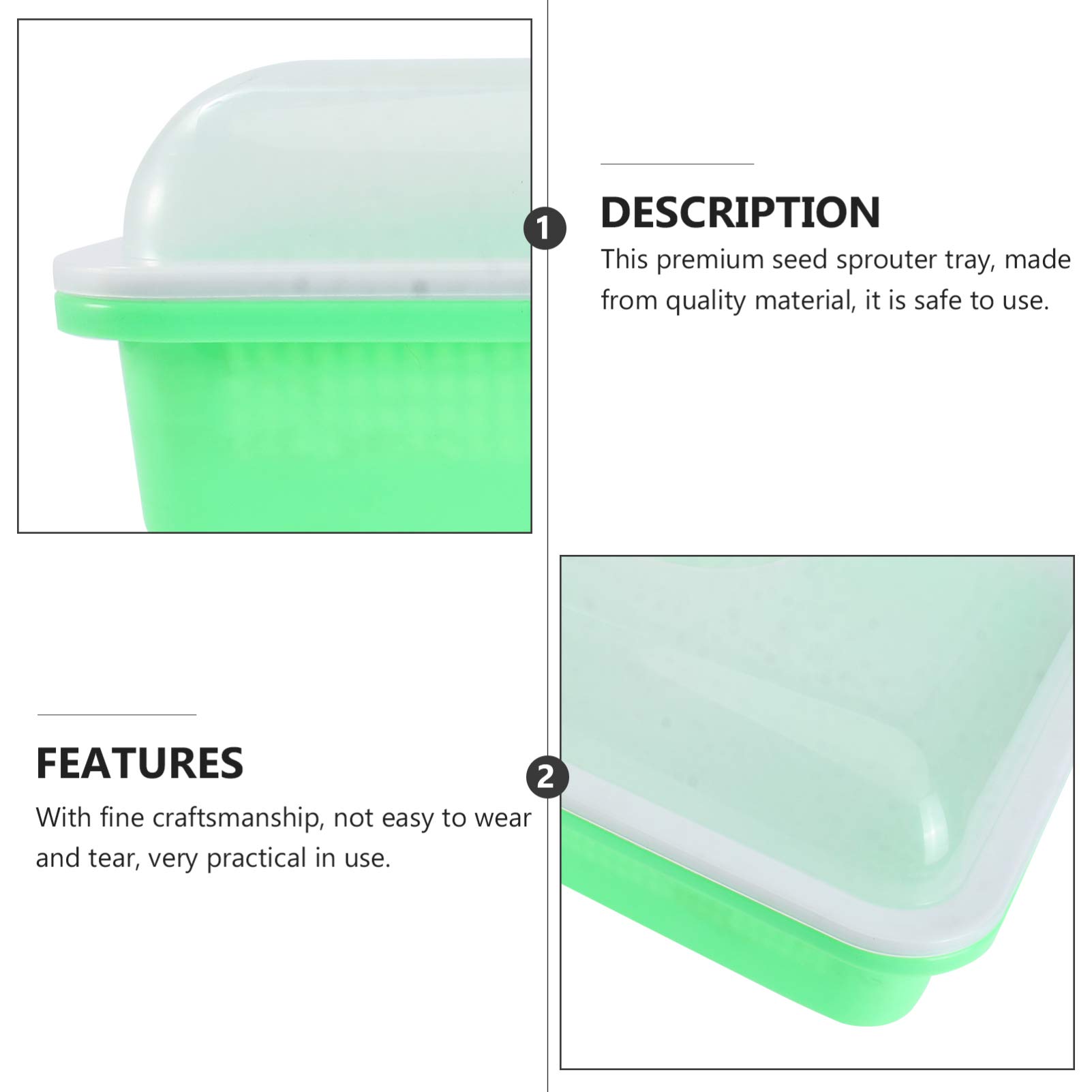 1Pc Insulated Vegetable Growing Tray - Seed Starter Container for Sprouts, Herbs & Microgreens | Water Planting Tray for Hydroponics, Kitchen Gardening & Indoor Plant Cultivation