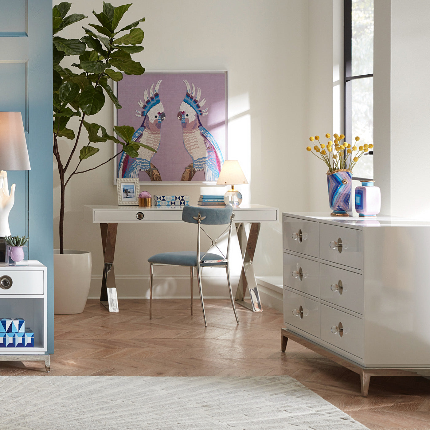 Stylish Channing Desk for Home Office - Modern Writing Desk with Storage, Perfect for Remote Work & Study