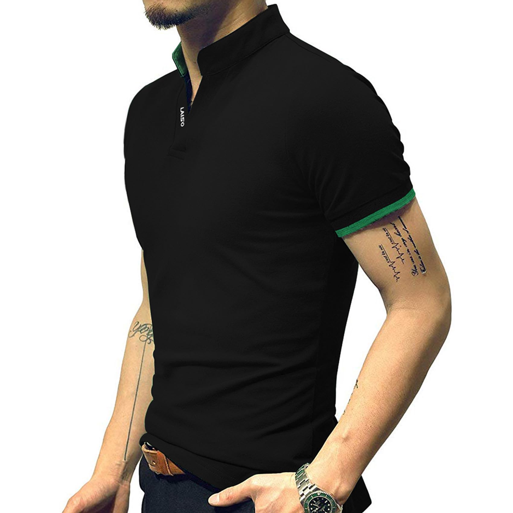 LOGEEYAR Men's Slim Fit Cotton Polo Shirts - Short & Long Sleeve Casual Henley T-Shirts for Men | Perfect for Office, Golf & Summer Outings