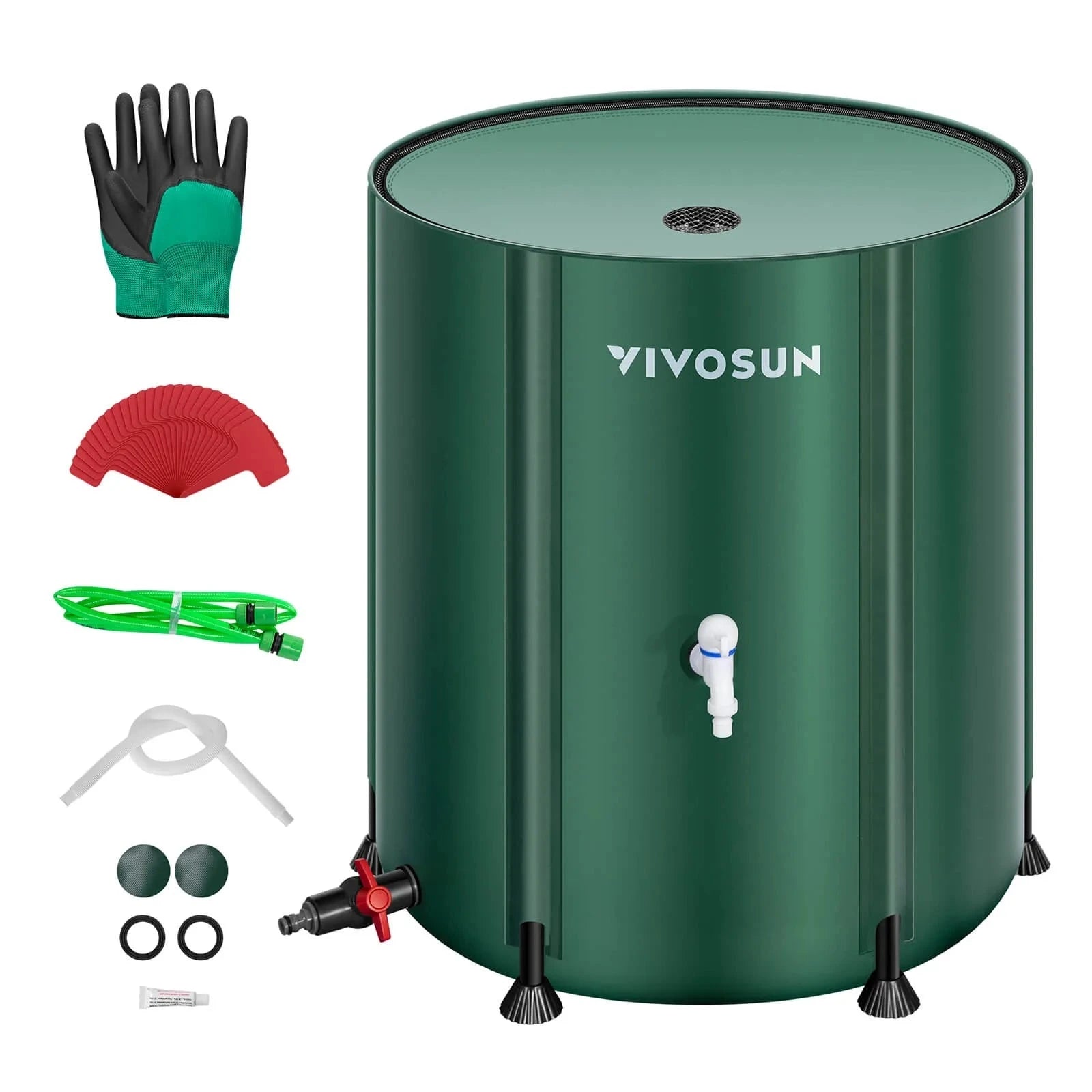Vivosun 132 Gallon Collapsible Rain Barrel - Water Storage Container for Garden, Lawn & Outdoor Use | Eco-Friendly Rainwater Collection System for Sustainable Irrigation & Emergency Water Supply