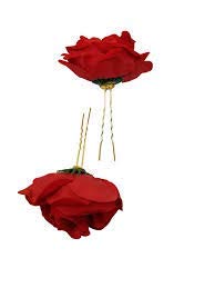 AAINAA Bridal Hair Pins Set of 4 - Red Rose Flower Bun Pins for Women & Girls | Wedding, Prom, Party Hair Accessories