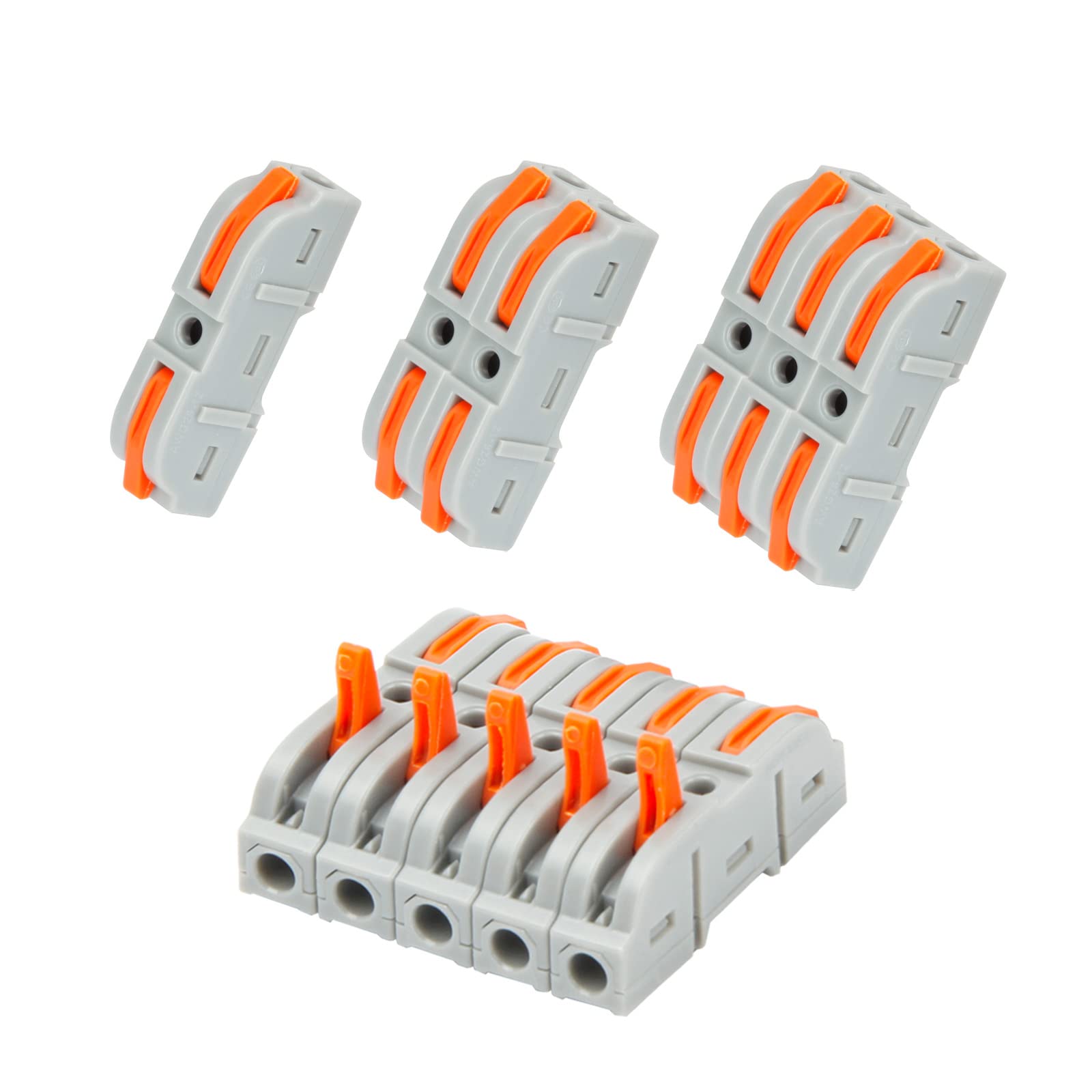 35PCS Lever Wire Nut Connectors - 1 Way Inline Compact Universal Electrical Splicing Connectors for 24AWG Wires | Quick Wiring Solution for Home, Office & DIY Electrical Projects