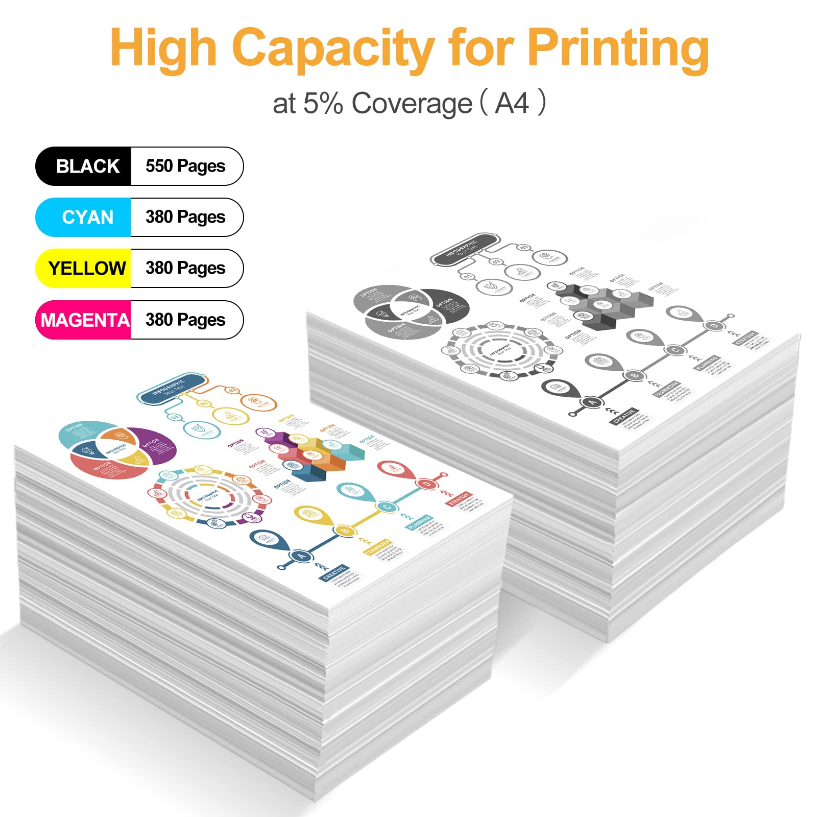 LeciRoba 604XL Ink Cartridges (6-Pack) for Epson Printers - Home & Office Use