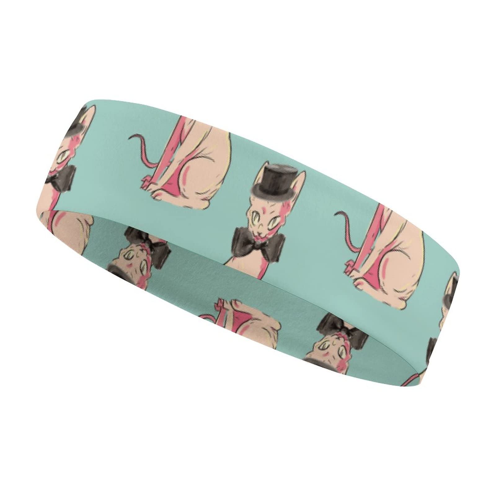 Aiyoolee Unisex Headbands - Quick-Dry Non-Slip Sports Head Wrap & Sweatband for Men & Women - Perfect for Cycling, Running, Basketball, Yoga & Fitness - Mint Green (Great for Canadian Hairless Sphynx Cats Owners)