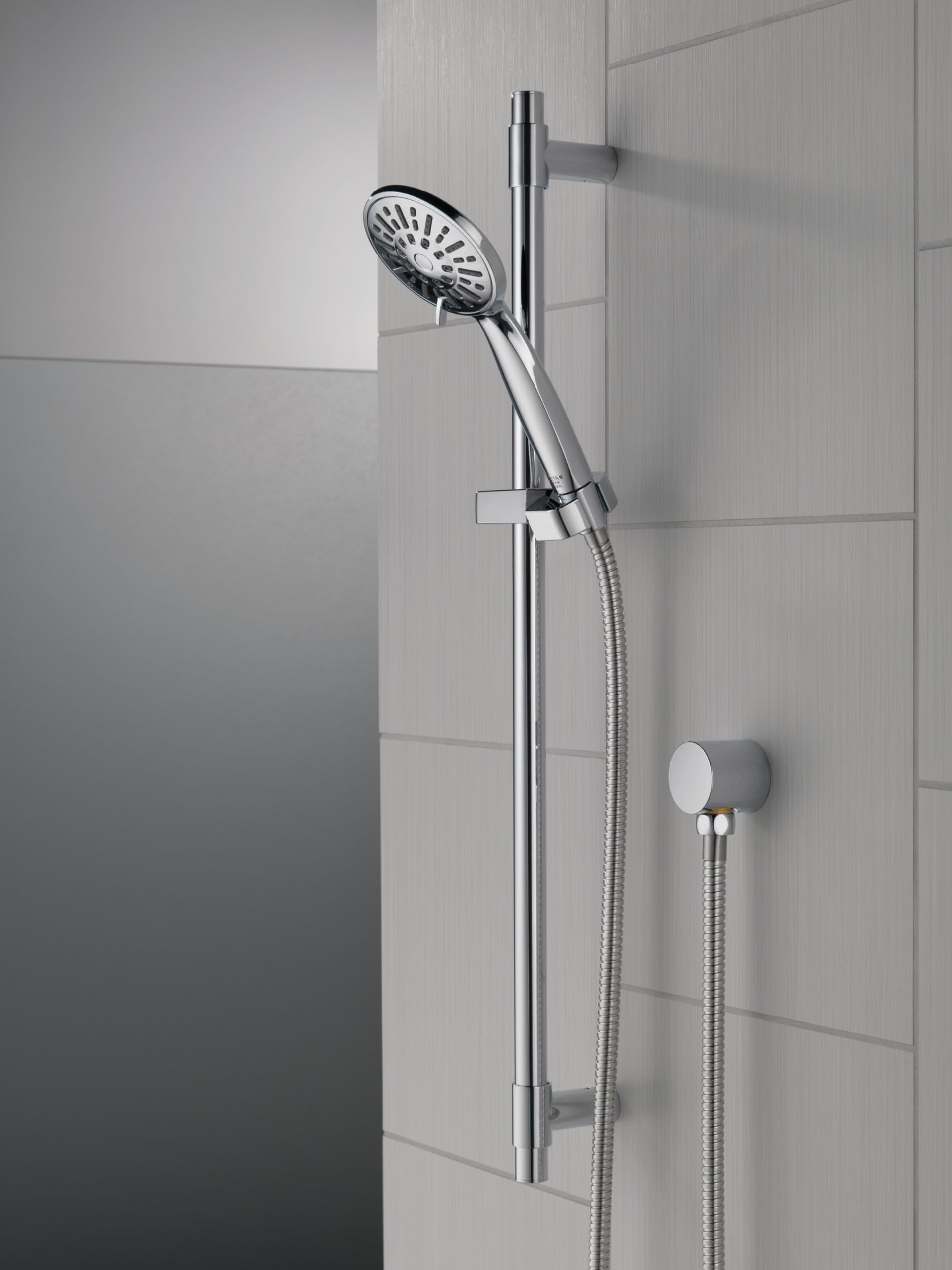 Delta 51361 Chrome Slide Bar Handheld Shower Head with Hose - Adjustable Detachable Shower System for Bathroom, Spa & Relaxation