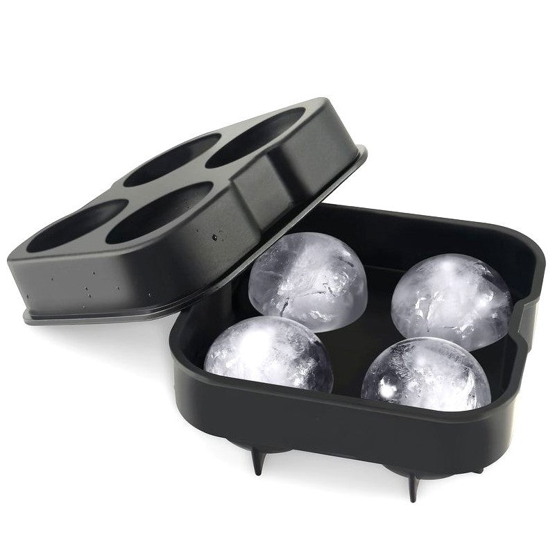 Premium Silicone Ice Cube Trays for Spheres - Make Perfect Round Ice Balls for Whiskey, Cocktails & Cold Drinks - BPA Free, Flexible & Easy to Use
