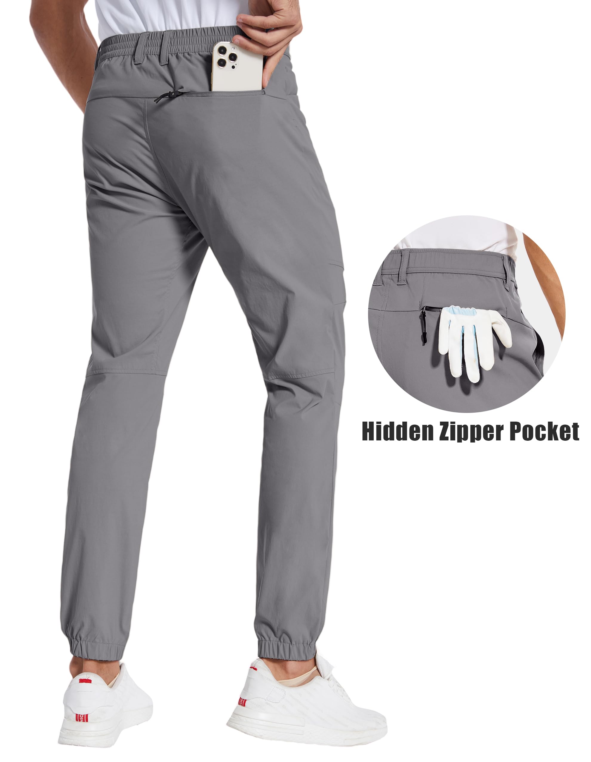**PULI Men's Stretch Golf Joggers Pants - Waterproof Slim Fit with 4 Pockets - Hiking, Casual, Travel & Work Pants for Men - Perfect for Golfing, Outdoor Adventures & Everyday Wear**