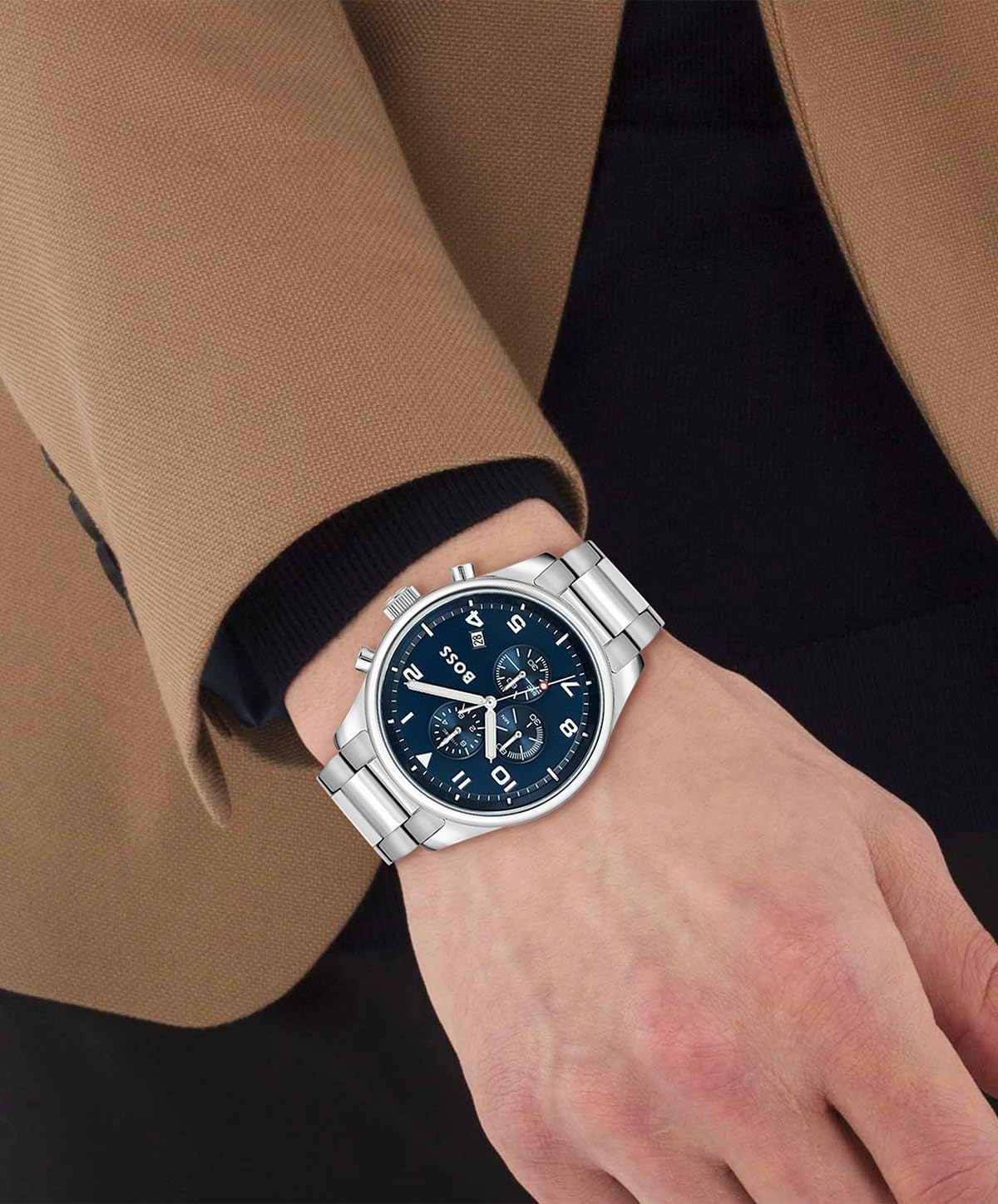 BOSS Center Court Men's Chronograph Stainless Steel Water Resistant Watch - Stylish Dress & Casual Timepiece for Business, Office & Everyday Wear