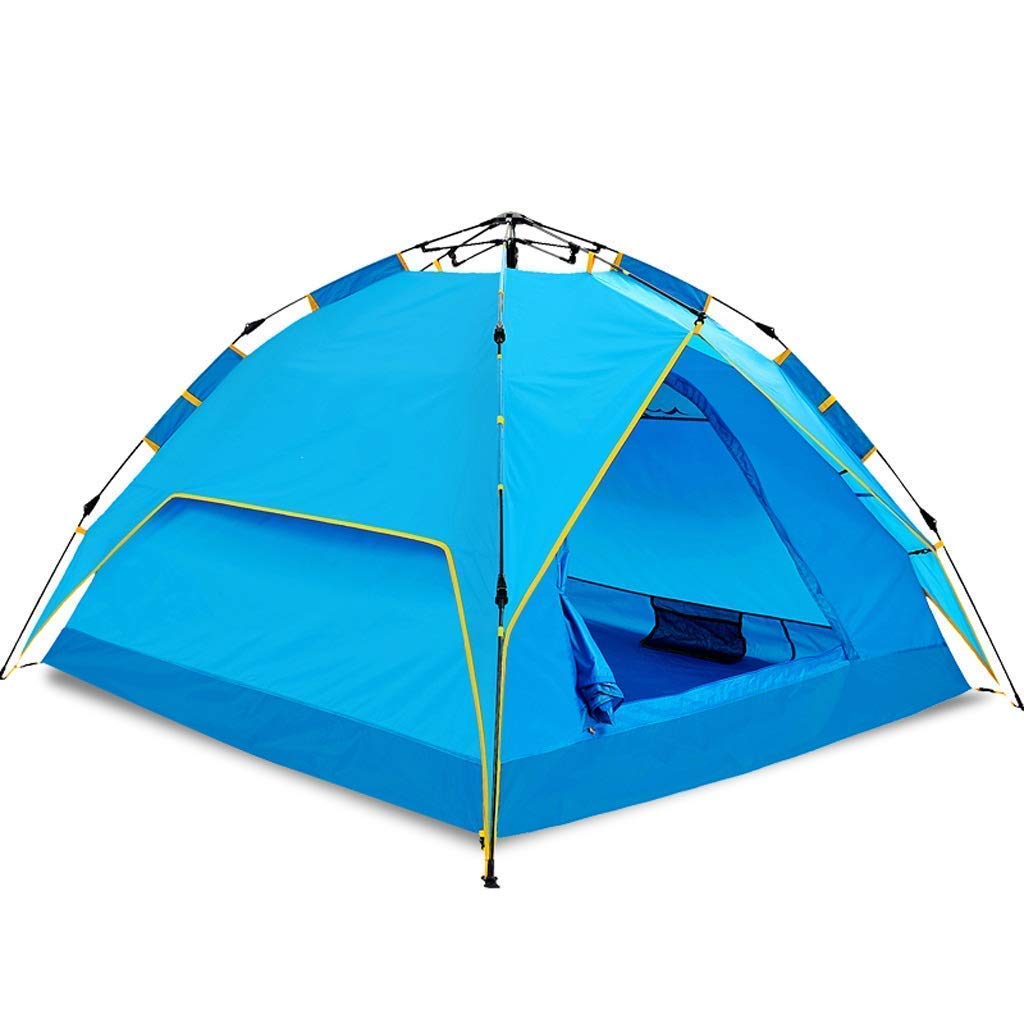 3-4 Person Double Layer Pop Up Camping Tent - Lightweight Waterproof Dome Tent for Family Outdoor Adventures, Hiking & Backpacking - Automatic Setup with Reinforced Thickened Fabric