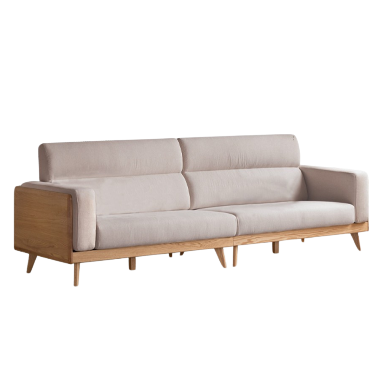 110.2x35x37 inch / 280x89x94 cm / Natural Wood Color / smoke chestnut brown color fabric sofa imitation cotton