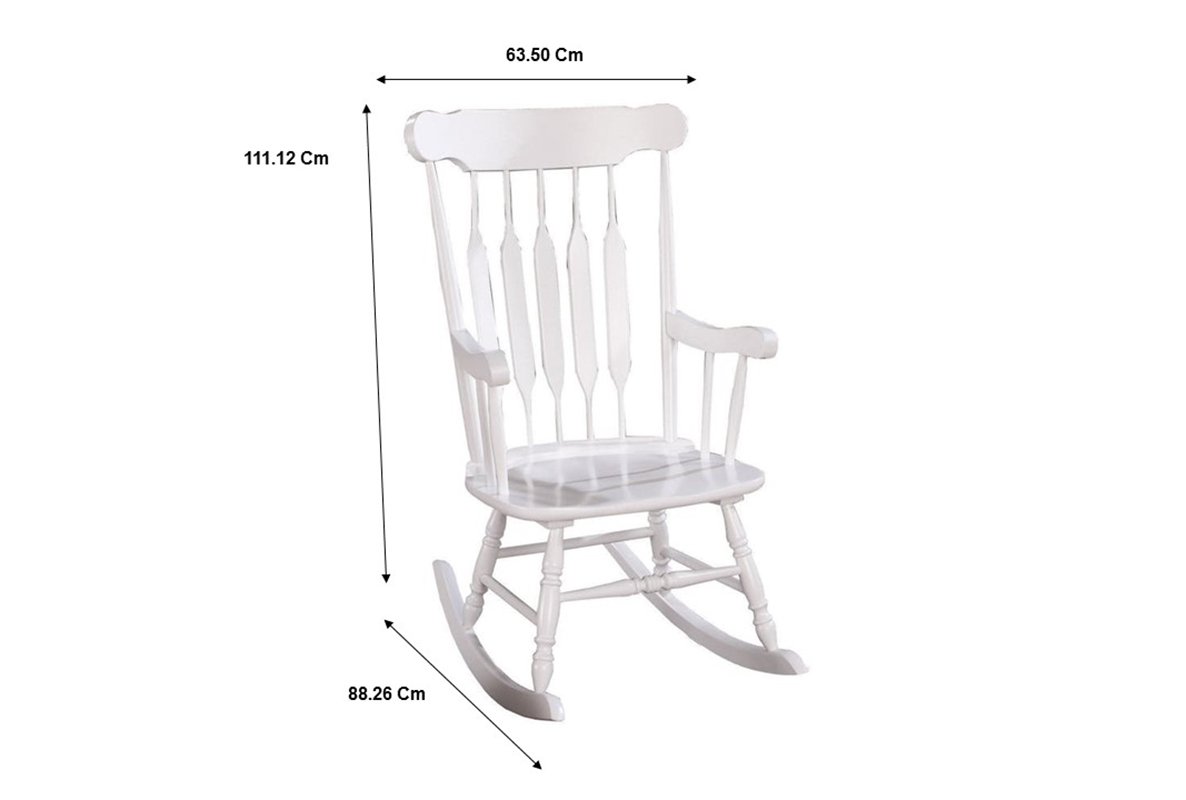White Coaster Furniture Rocking Chair 600174 - Comfortable Rocking Chair for Living Room, Nursery, or Porch Relaxation