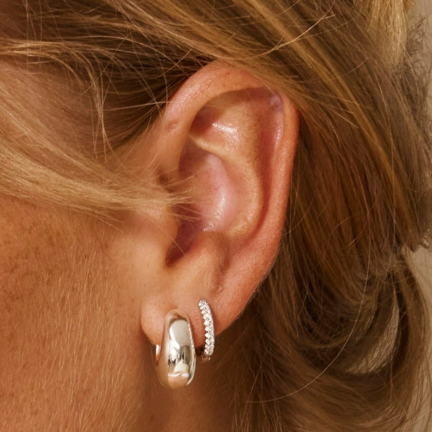 Diamond Huggie Earrings in Sterling Silver - Perfect for Everyday Wear, Date Nights & Special Occasions