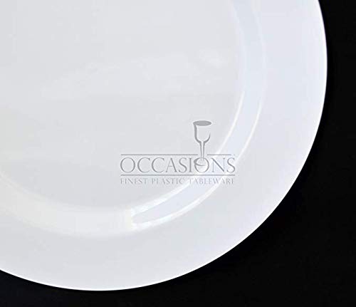 240-Piece Heavyweight Disposable Plastic Plates Set - 120 x 10.5'' Dinner Plates + 120 x 7.5'' Salad/Dessert Plates (Plain White) for Wedding, Party & Special Occasions - Durable & Elegant Tableware for Large Gatherings