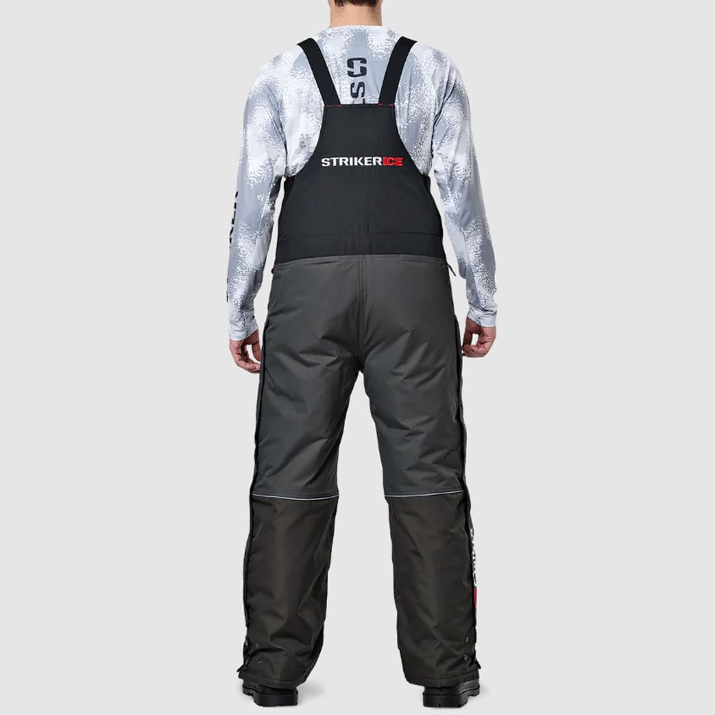 Striker Men's Predator Durable Windproof Water-Resistant Ice Fishing Bib Pants with Sureflote Flotation Technology - Winter Fishing Gear for Cold Weather & Outdoor Adventures