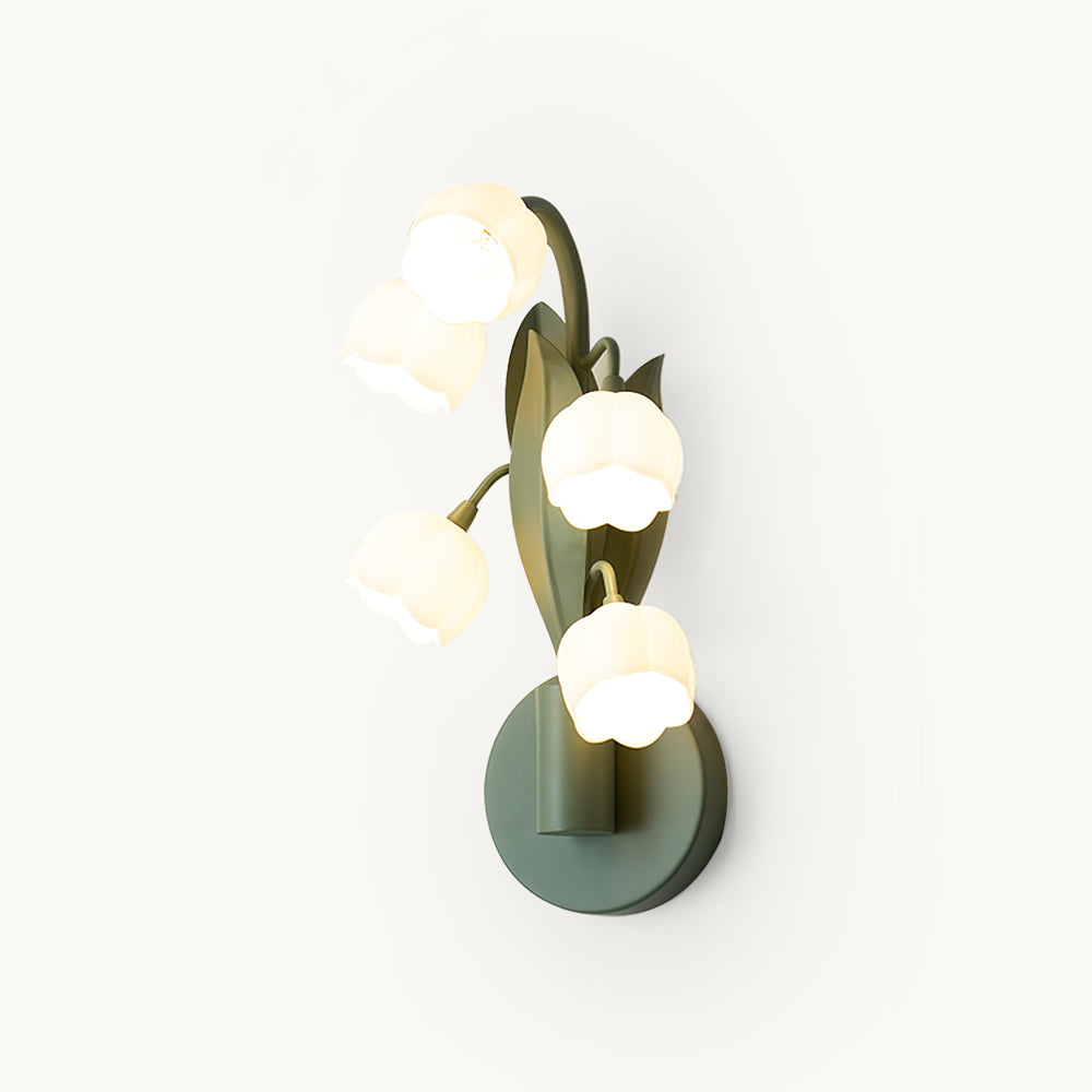 Green Lily Wall Lamp - Modern LED Sconce Light for Bedroom, Living Room & Hallway - Energy-Efficient Home Decor Lighting