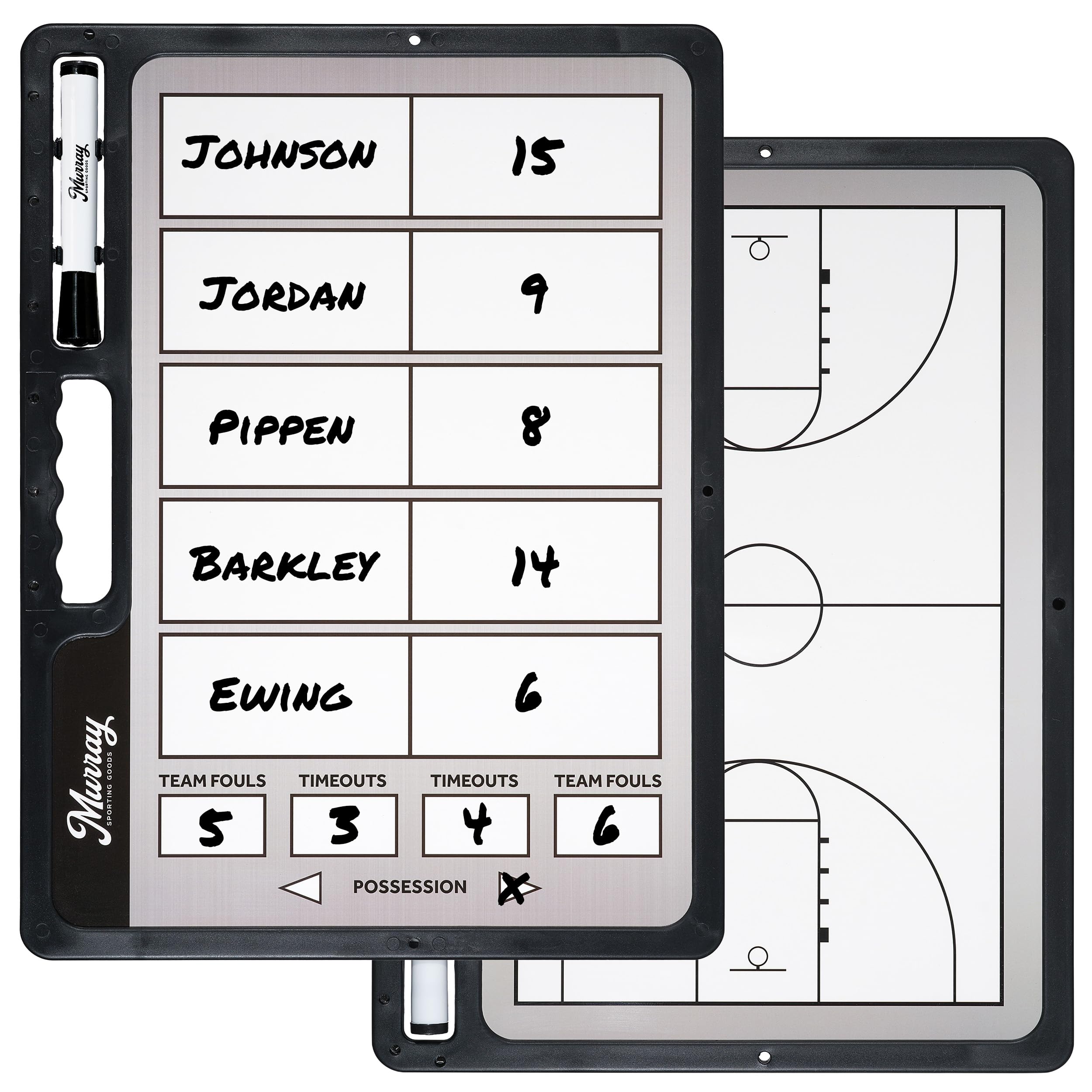 Premium Basketball Coaches Clipboard - Double-Sided Dry Erase Board for Timeouts & Plays | Durable Coaching Clipboard for Basketball Games, Practices & Training Sessions