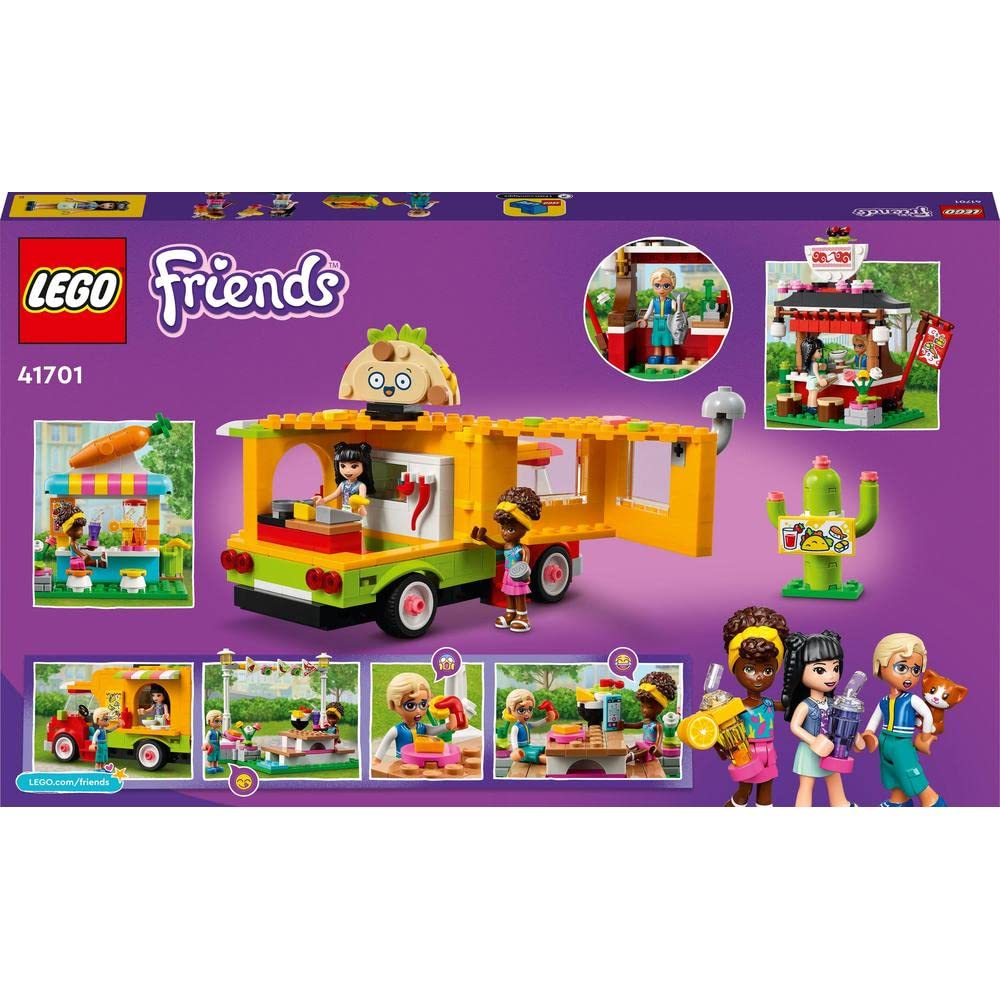 LEGO Friends 41701 Street Food Market Building Toy Set - Creative Play for Kids, Collectible Mini-Doll Figures - Perfect for Birthday Gifts & Pretend Play Scenes