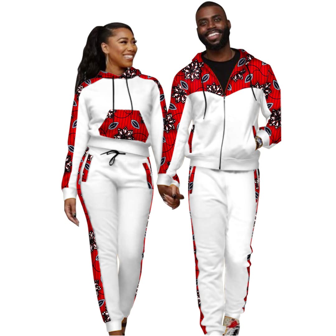 African Print Couple Outfit Set - 2 Piece Matching Tops & Pants for Women & Men | Summer Lovers Matching Clothes 5XL | Perfect for Beach Vacations, Date Nights & Cultural Events