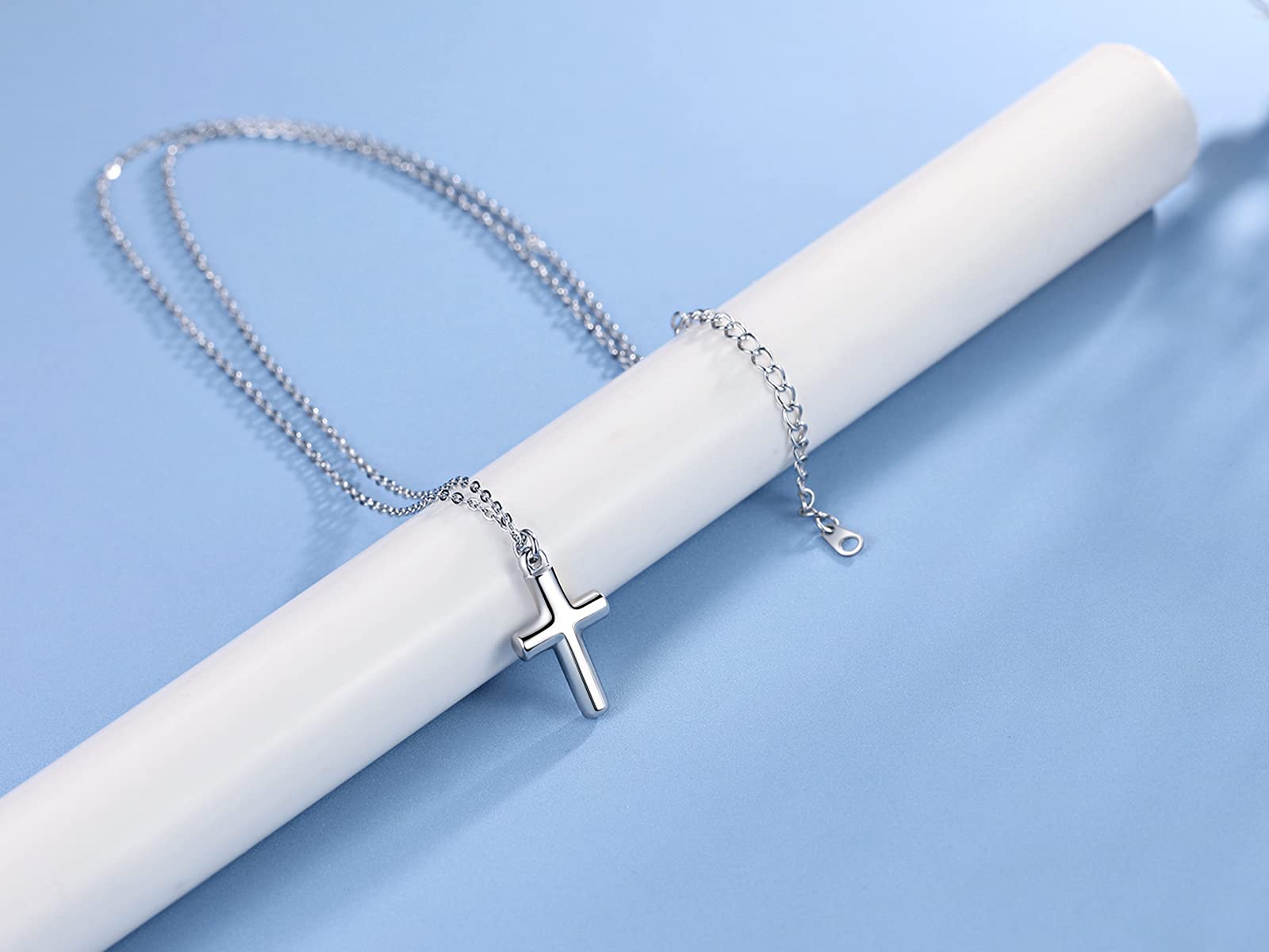 Elegant Small Cross Pendant Necklace for Women - Dainty Simple Gold/Silver Religious Jewelry - Perfect Mothers Day Gift, Birthday Present for Her - Ideal for Church, Weddings & Everyday Wear