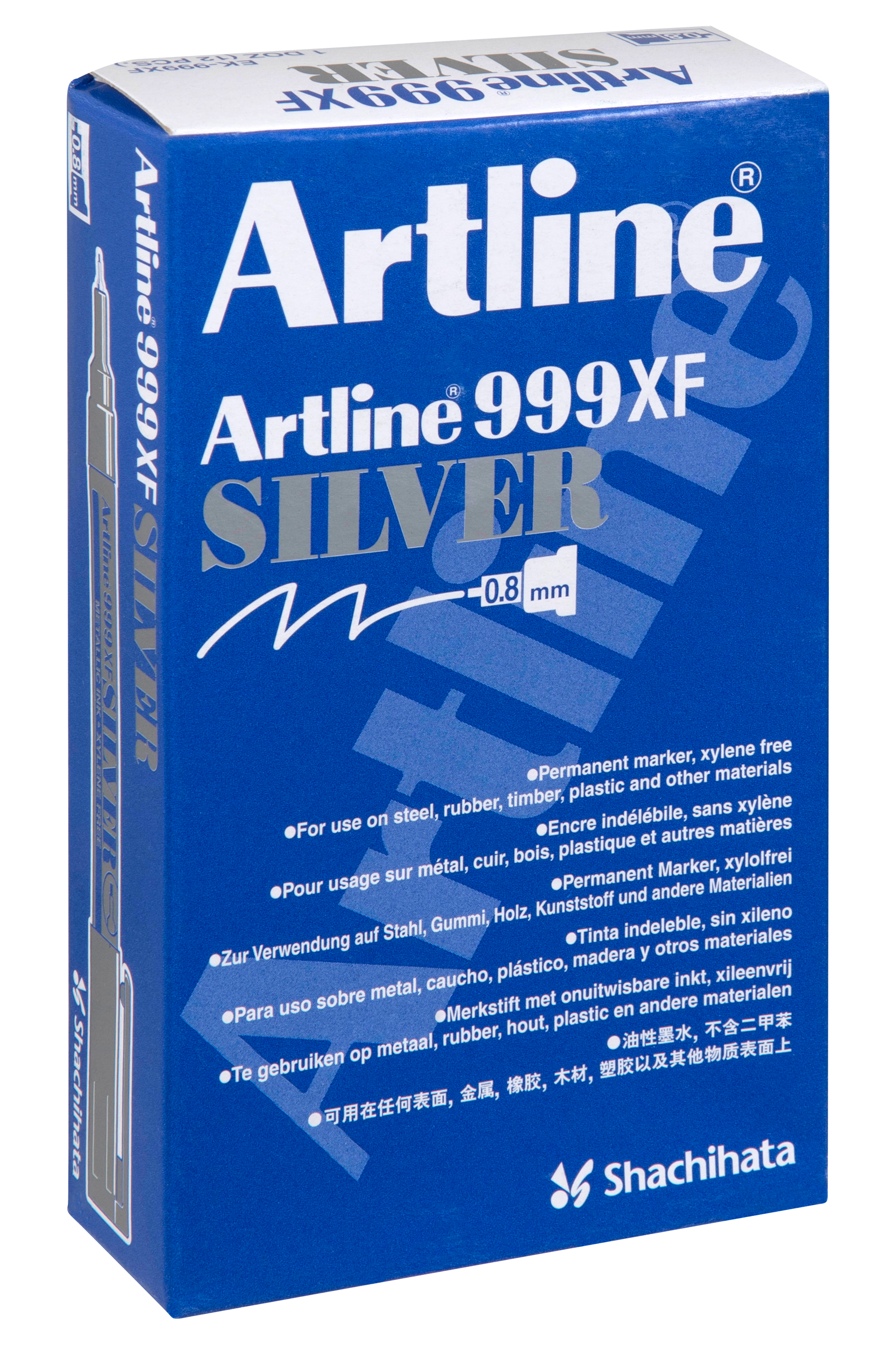 Artline 999XF Bullet Tip Metallic Marker Silver - Pack of 12 | Premium Metallic Markers for Scrapbooking, Card Making & DIY Crafts