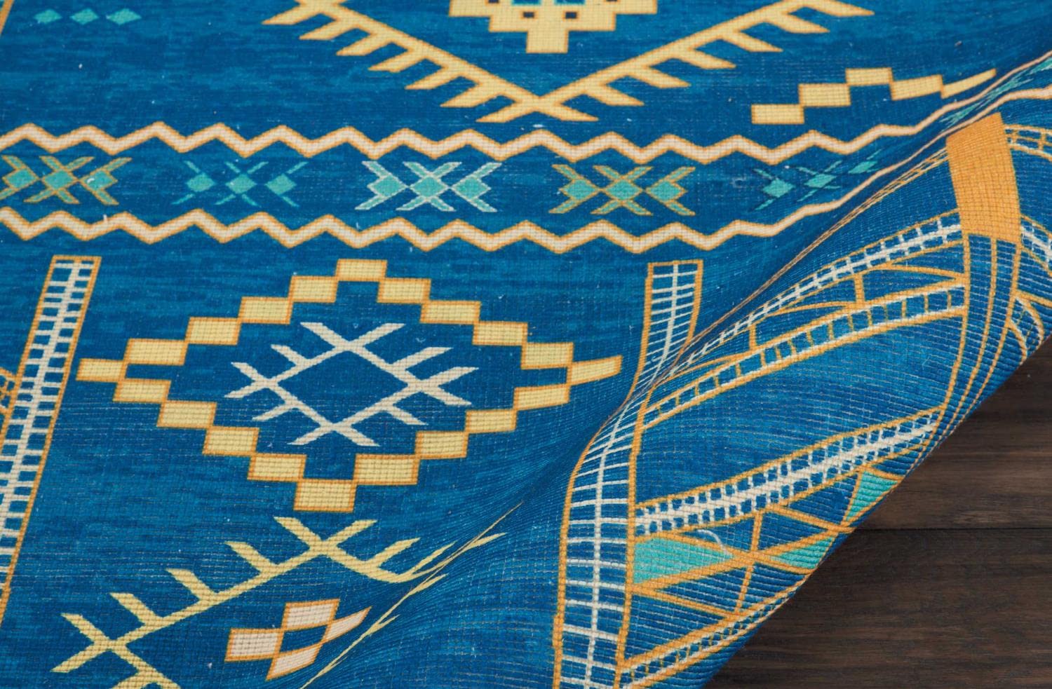 Nourison Madera Tribal Denim 8x10 Area Rug - Easy to Clean, Non-Shedding, Stain Resistant | Perfect for Living Room, Bedroom, Dining Room & Kitchen Decor | Soft & Durable for High Traffic Areas
