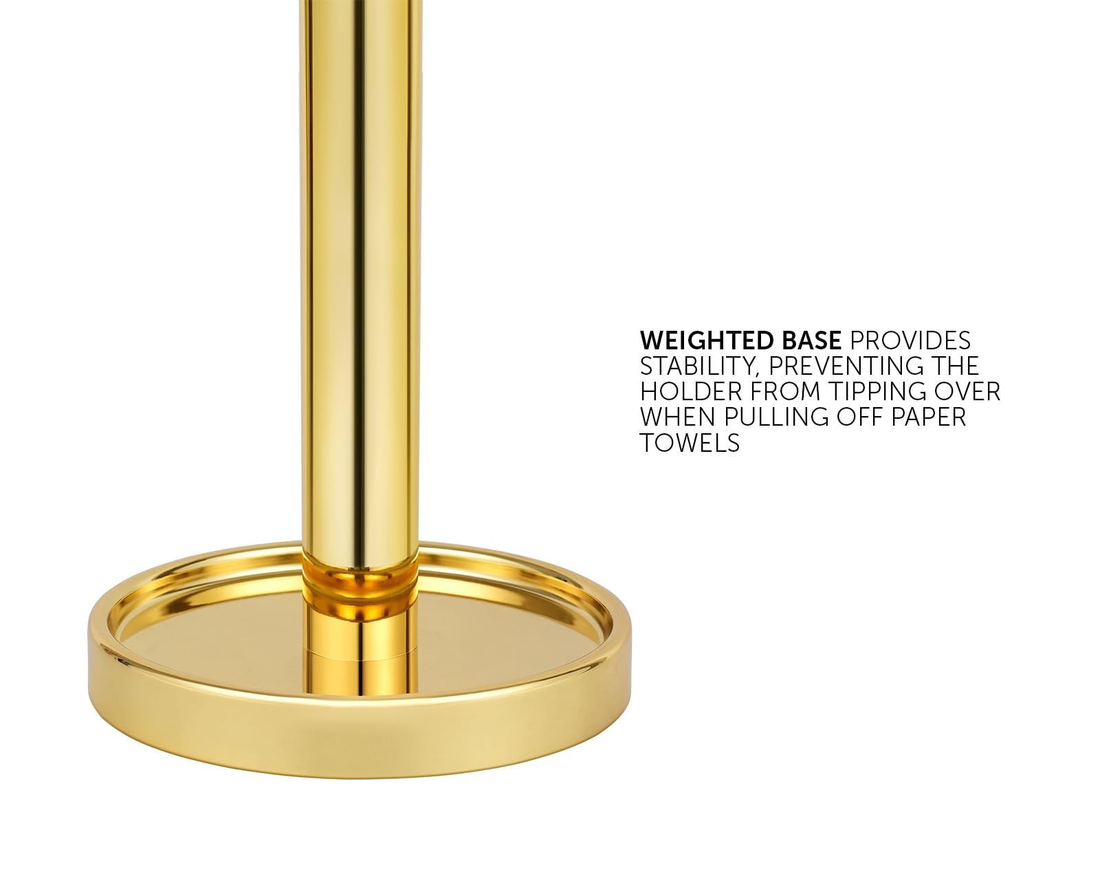 Ivilon Paper Towel Holder Stand - Sturdy & Tear-Resistant Design - Universal Fit for All Paper Towel Rolls - Elegant Gold Finish - Perfect for Kitchen, Bathroom & Office Organization