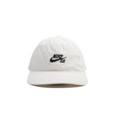Nike SB Club Hat - White/Black Adjustable Snapback Cap for Skateboarding & Streetwear Fashion