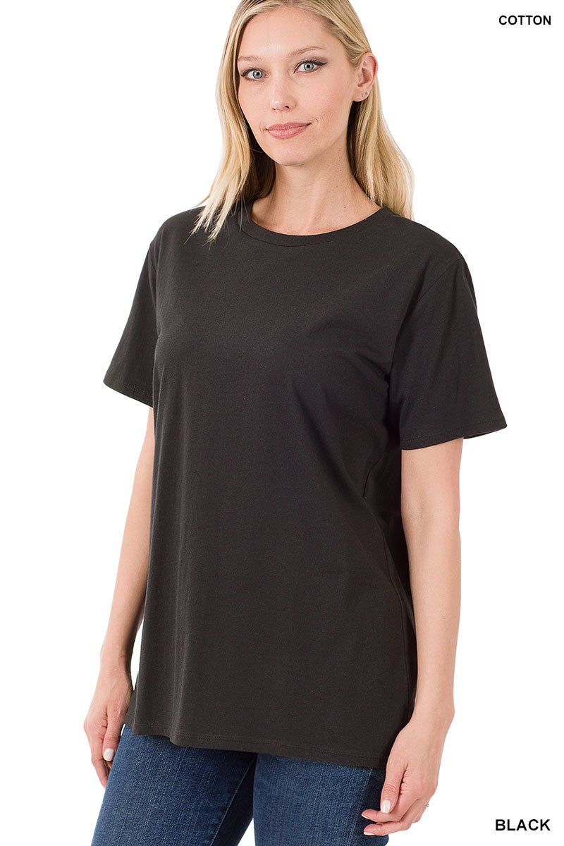 Stylish Black Boyfriend T-Shirt for Women - Oversized Comfort Fit Tee - Perfect for Casual Wear, Layering & Everyday Outfits