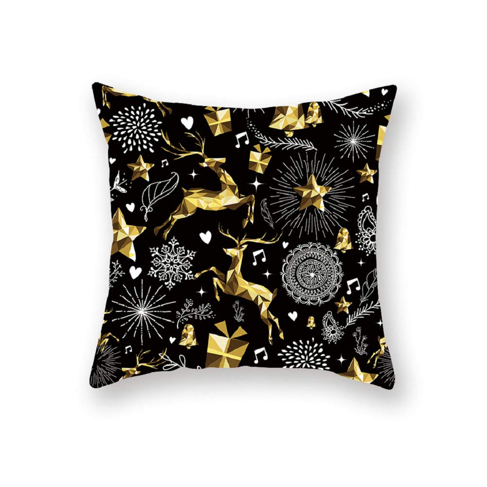 Christmas Pillow Covers 18x18 Inch - 4 Pack Cotton Throw Pillow Cases Set with Festive Holiday Designs (Christmas Tree, Snowflake, Reindeer) - Soft Decorative Cushion Covers for Sofa, Bed, Living Room, Home Decor - Perfect for Holiday Season, Winter Decorations, and Cozy Home Styling
